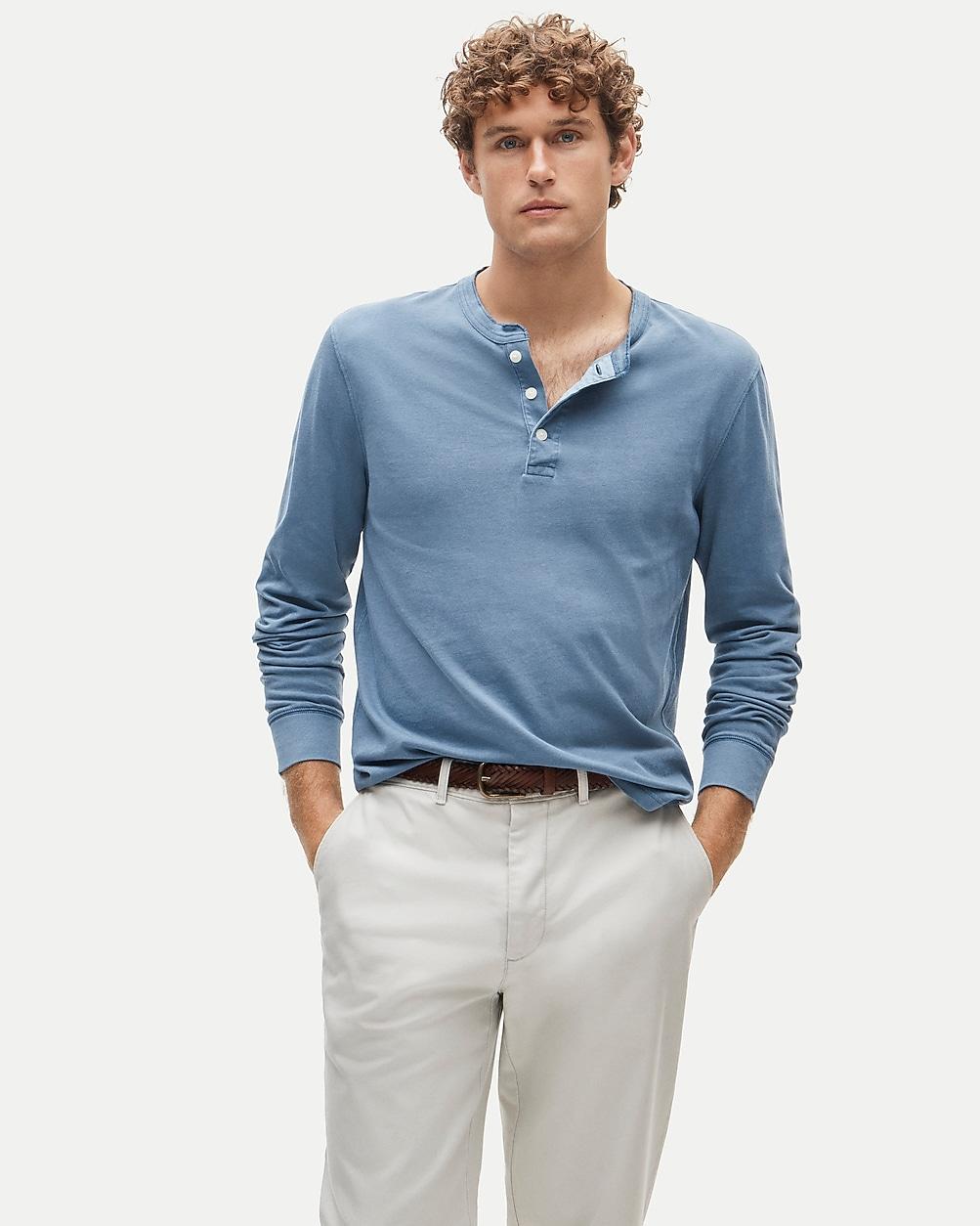 Tall vintage-wash cotton henley by J.CREW