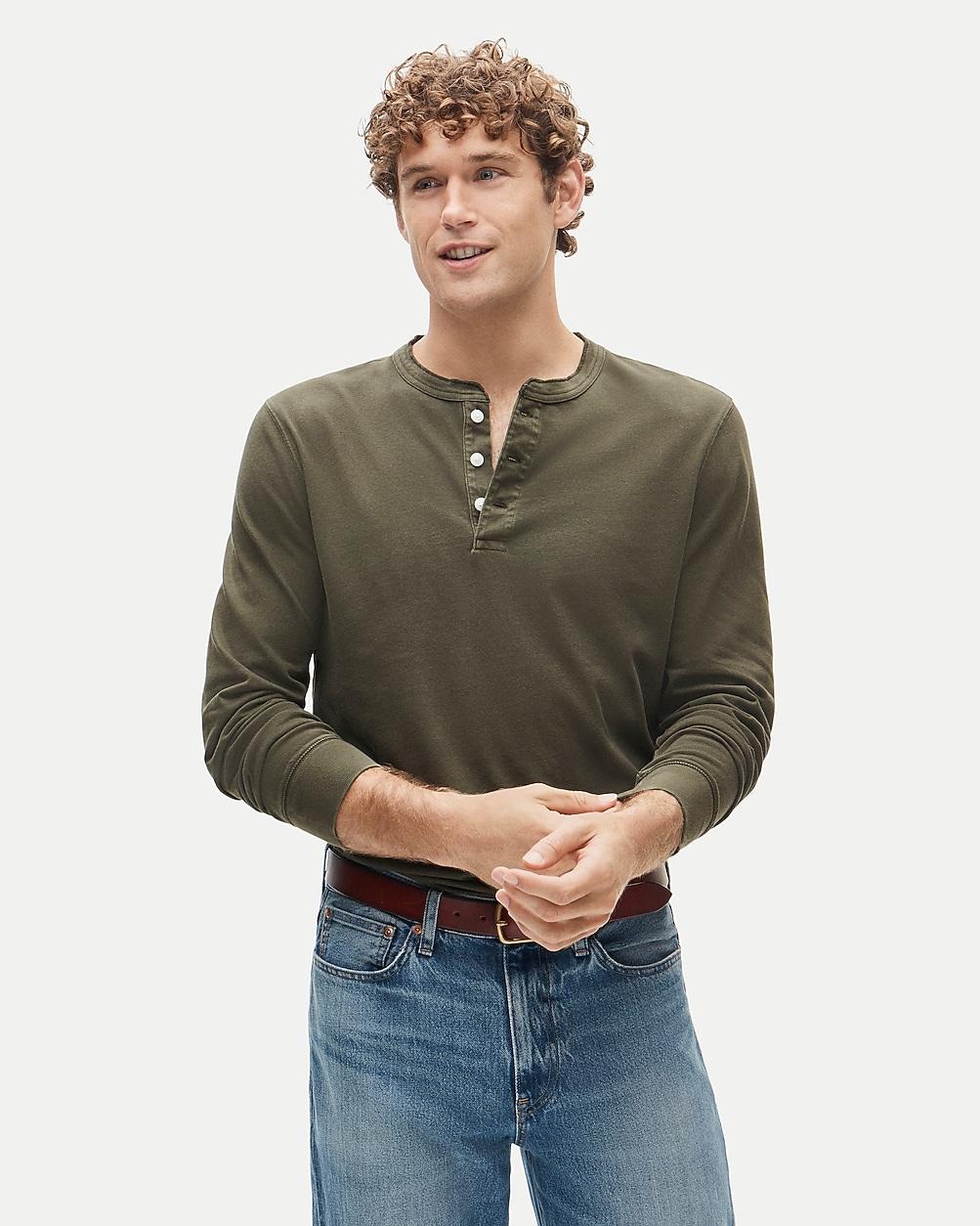 Tall vintage-wash cotton henley by J.CREW