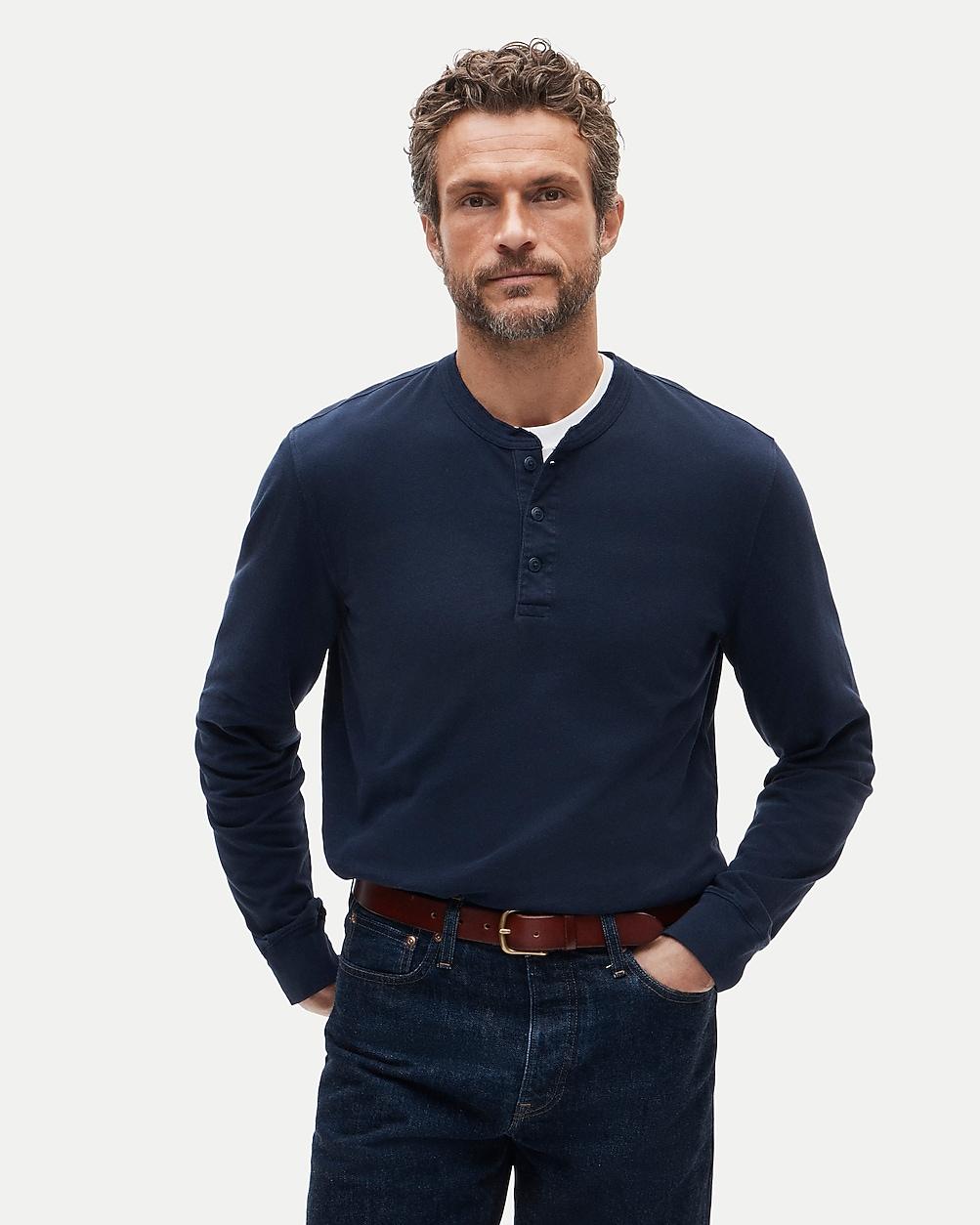 Tall vintage-wash cotton henley by J.CREW