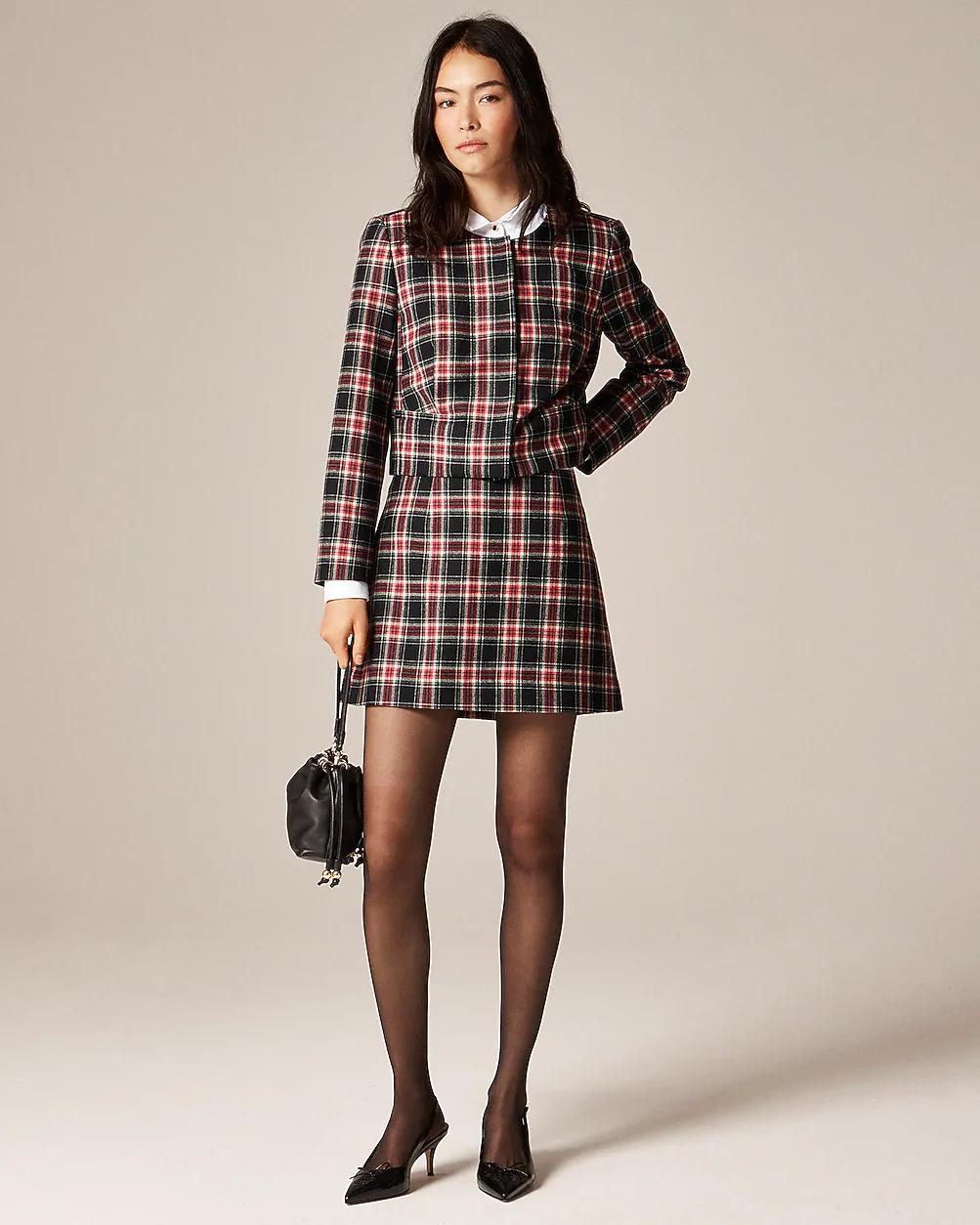 Tall wool-blend mini skirt in Stewart tartan by J.CREW Tall wool-blend mini skirt in Stewart tartan by J.CREW