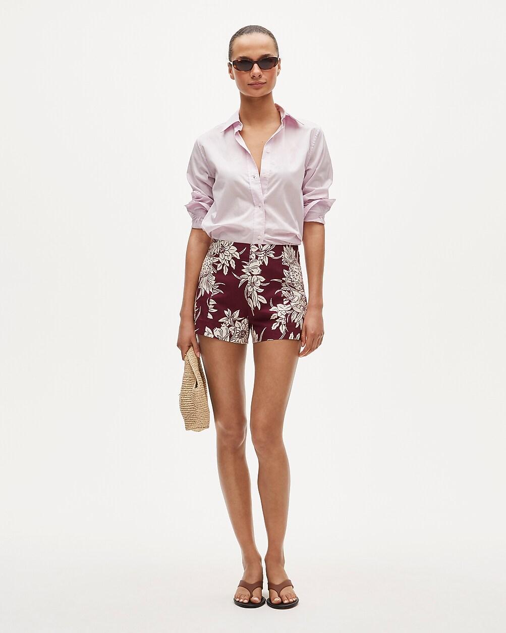 Tap short in pineapple garden-print cotton poplin by J.CREW
