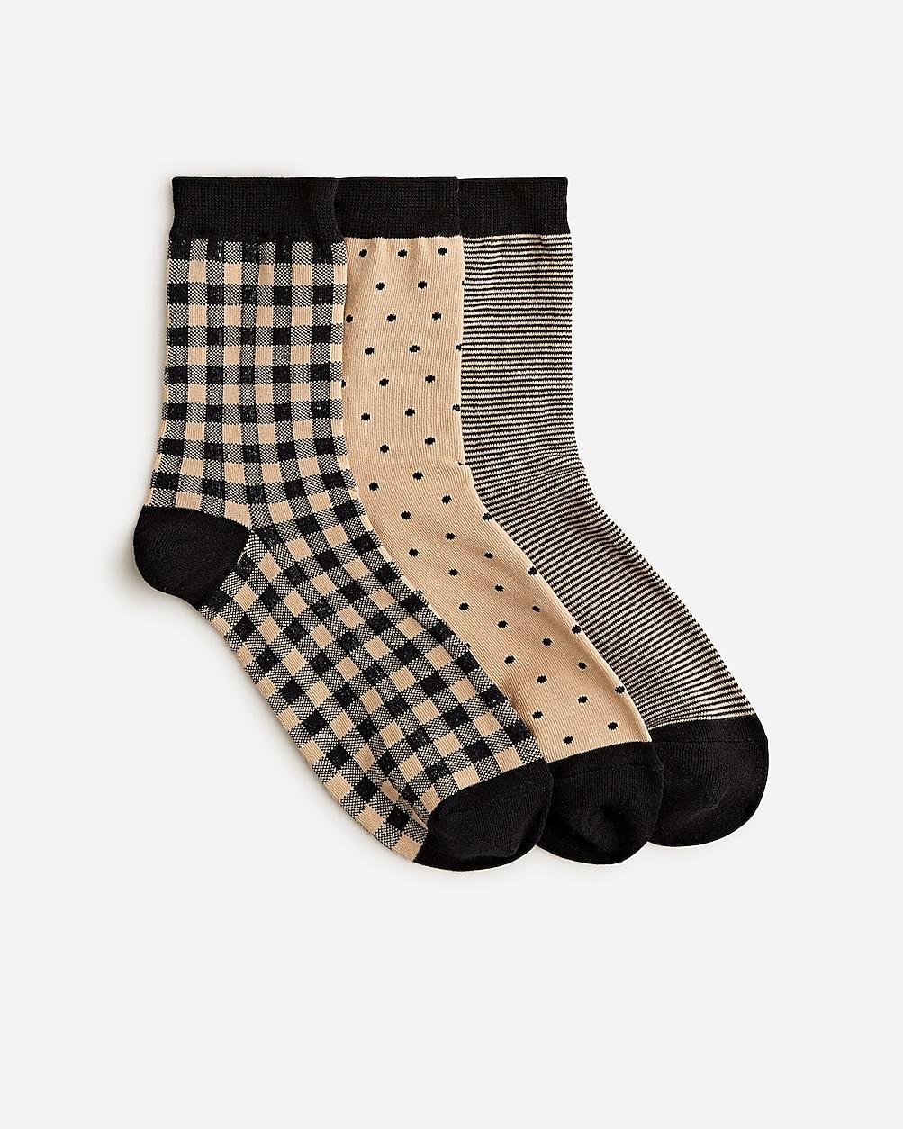 Tartan bootie socks three-pack by J.CREW