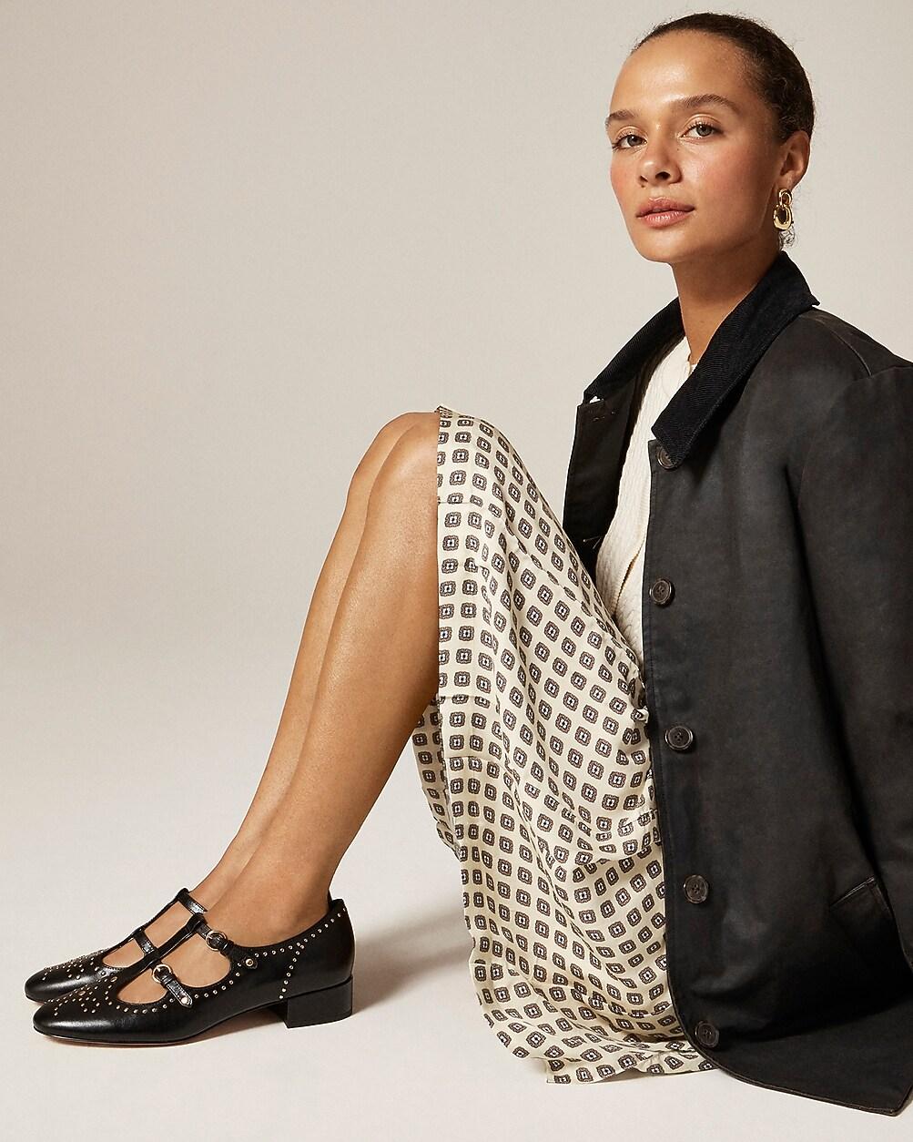 Teagan T-strap wing tip heels in patent leather by J.CREW