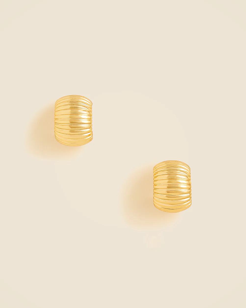 Textured huggie hoop earrings by J.CREW