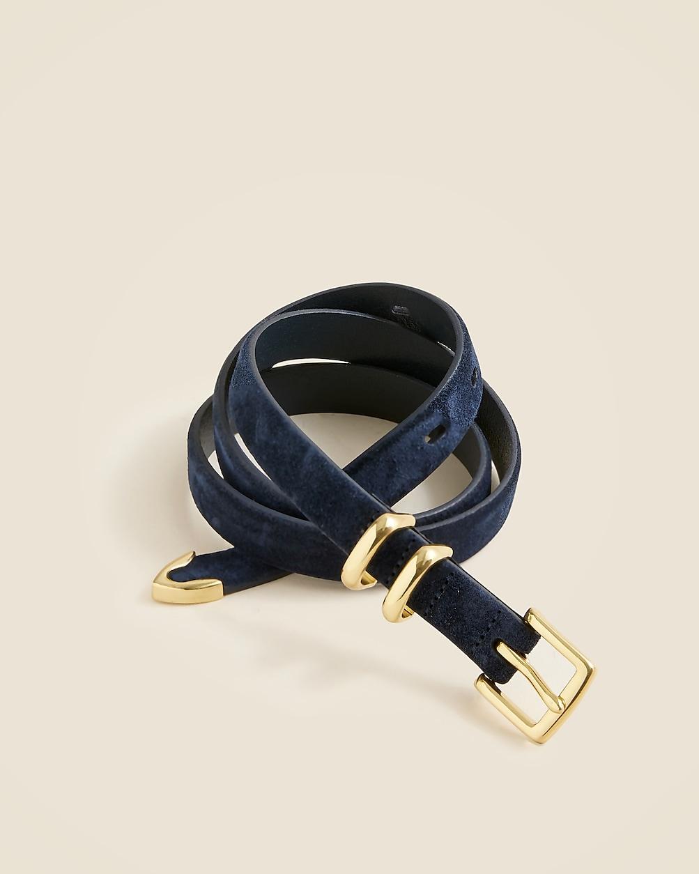 Thin suede belt by J.CREW