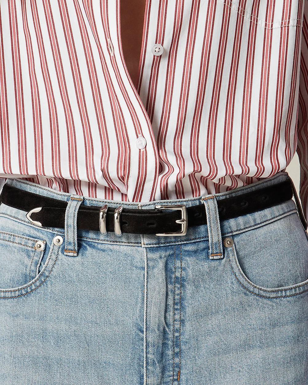 Thin suede belt by J.CREW