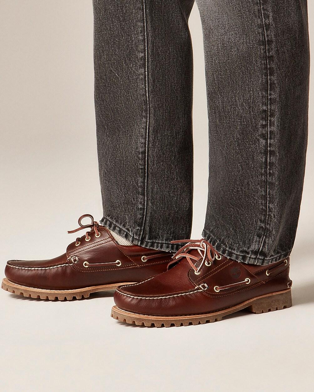 Timberland® Authentic three-eye lug hand-sewn boat shoes by J.CREW