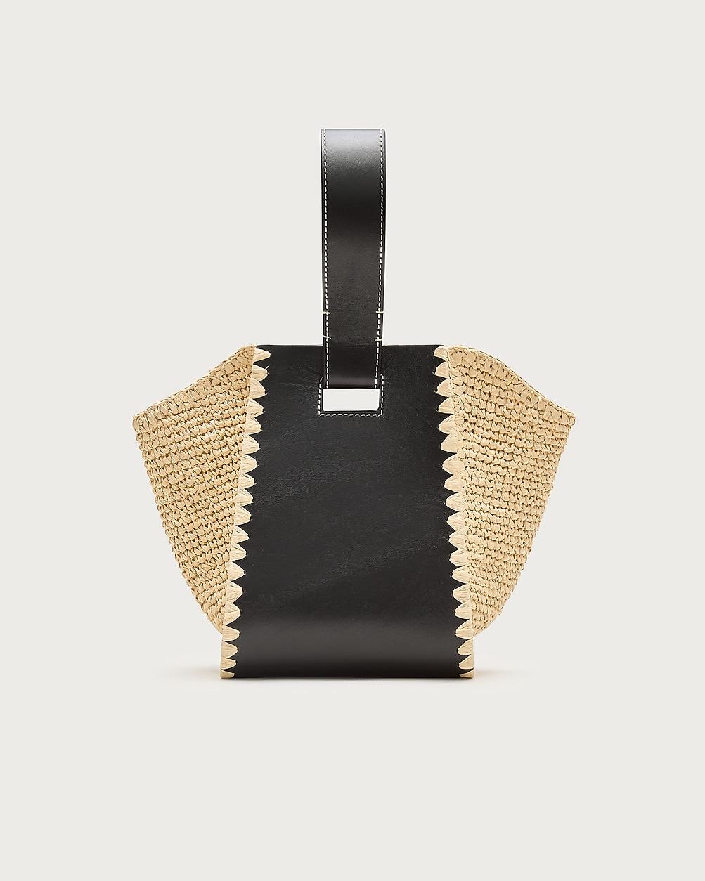 Top-handle bag in handknotted straw and leather by J.CREW Top-handle bag in handknotted straw and leather by J.CREW