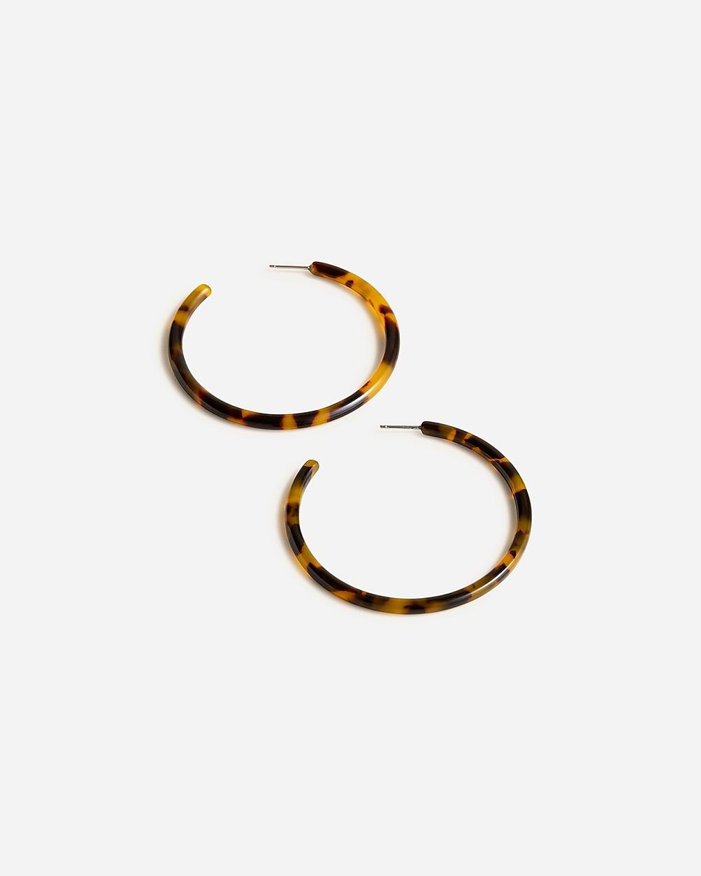 Tortoise hoop earrings by J.CREW