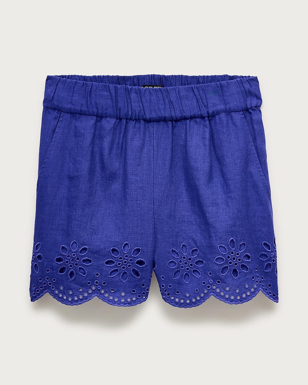 Tropez eyelet short in linen by J.CREW