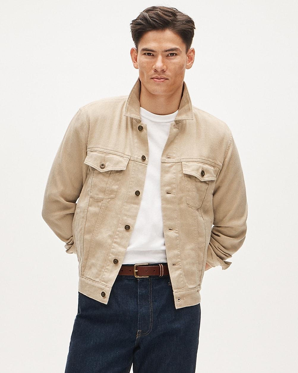 Trucker jacket in linen-cotton blend by J.CREW