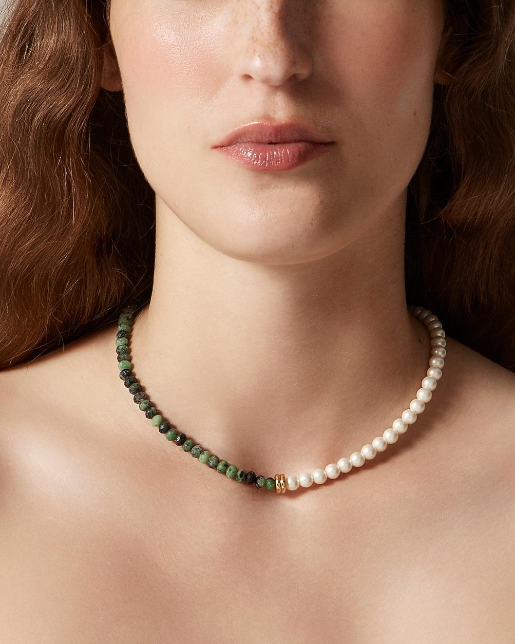 Two-tone pearl and bead necklace by J.CREW