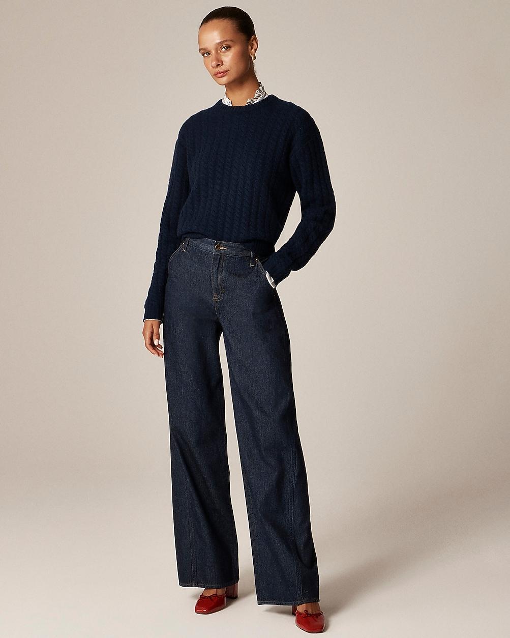 Utility low-rise wide-leg jean in Rinse wash by J.CREW