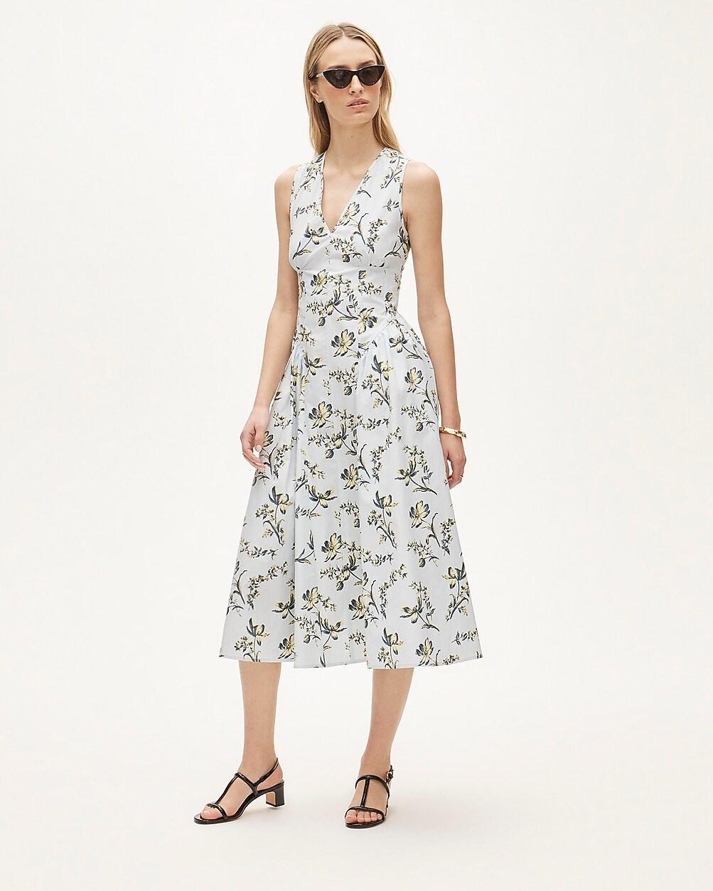 V-neck dress in lotus print by J.CREW