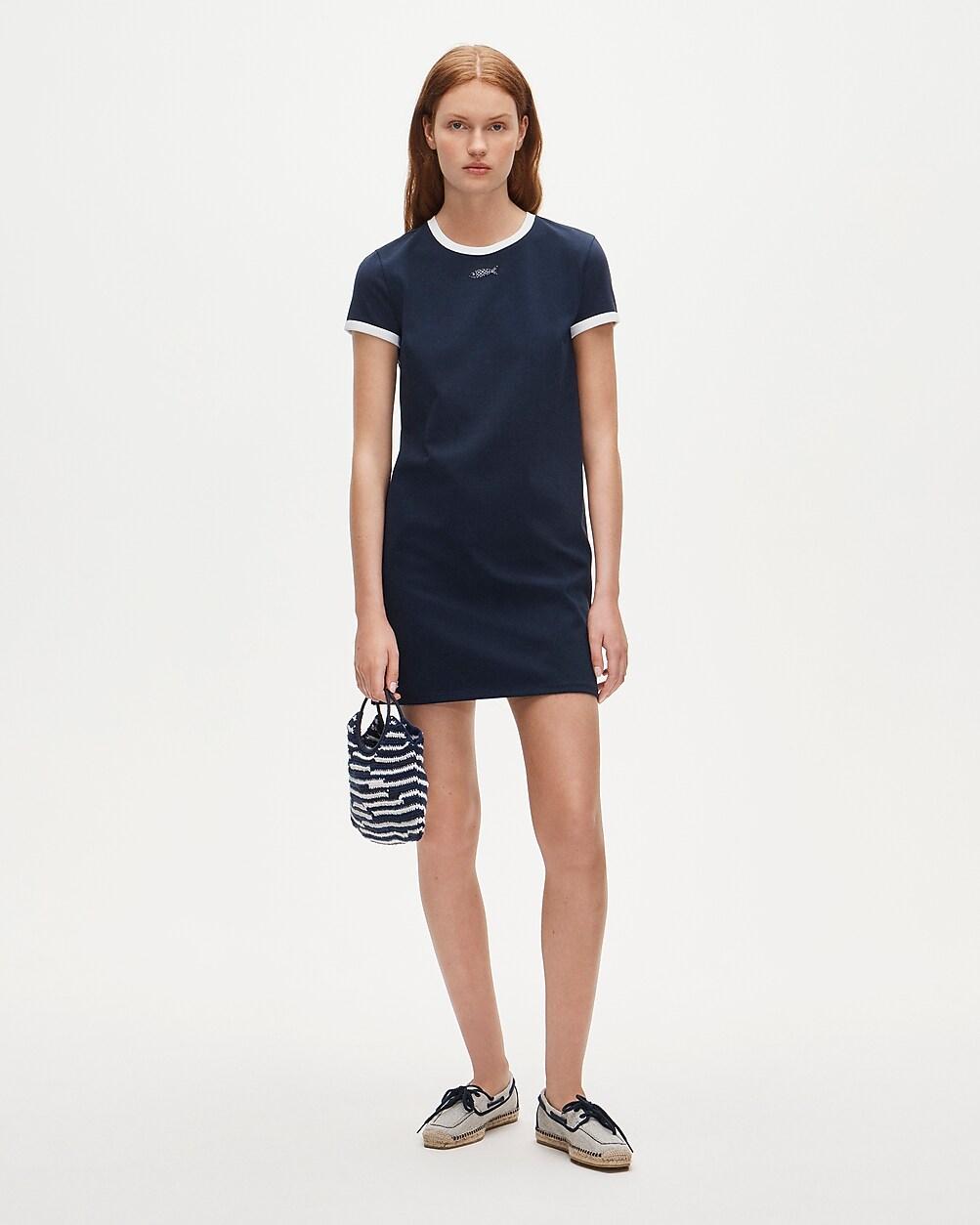 Vintage jersey embroidered ringer T-shirt dress by J.CREW