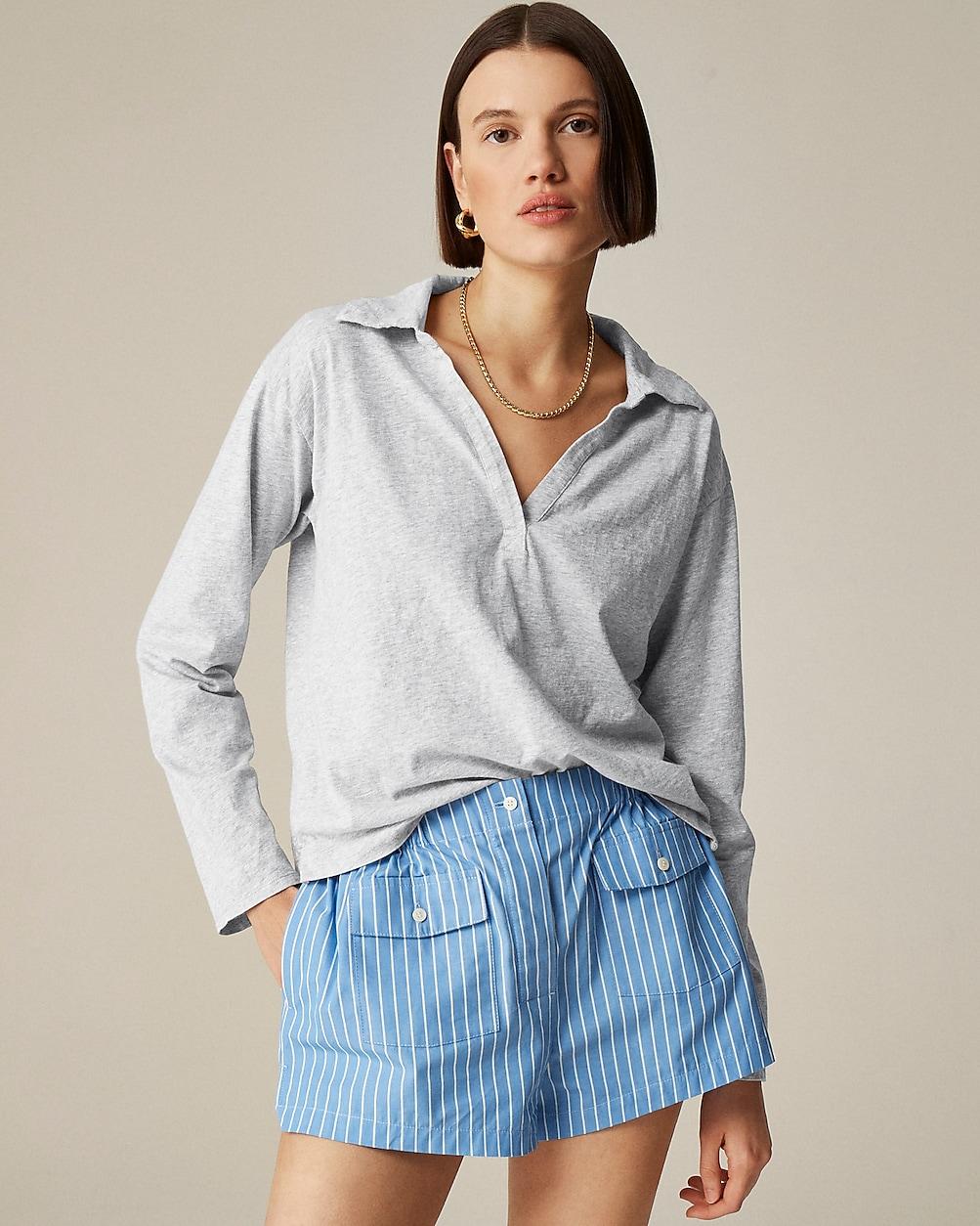 Vintage jersey johnny-collar shirt by J.CREW