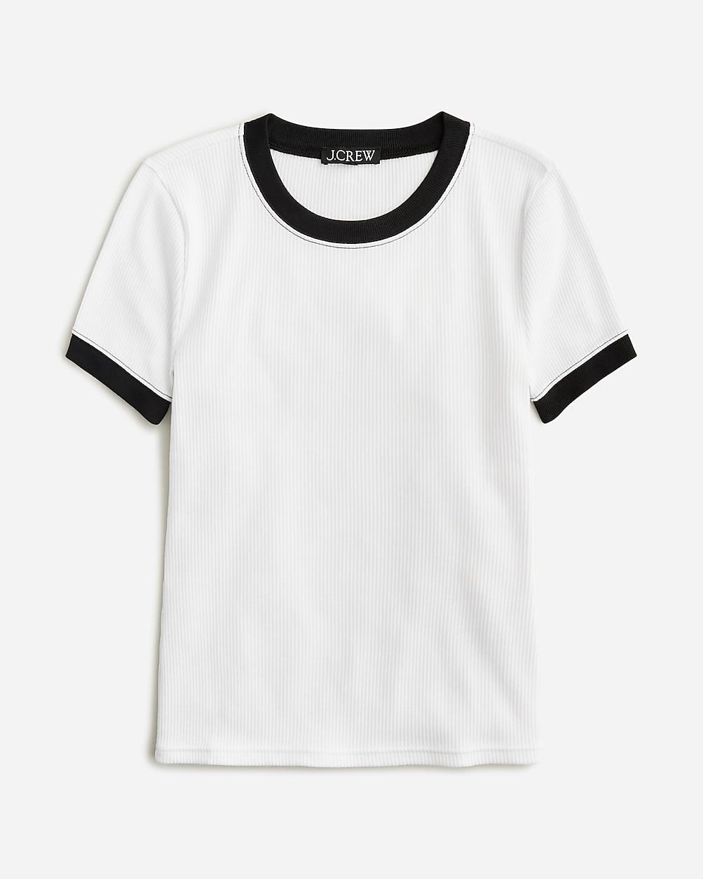 Vintage rib shrunken T-shirt with contrast trim by J.CREW
