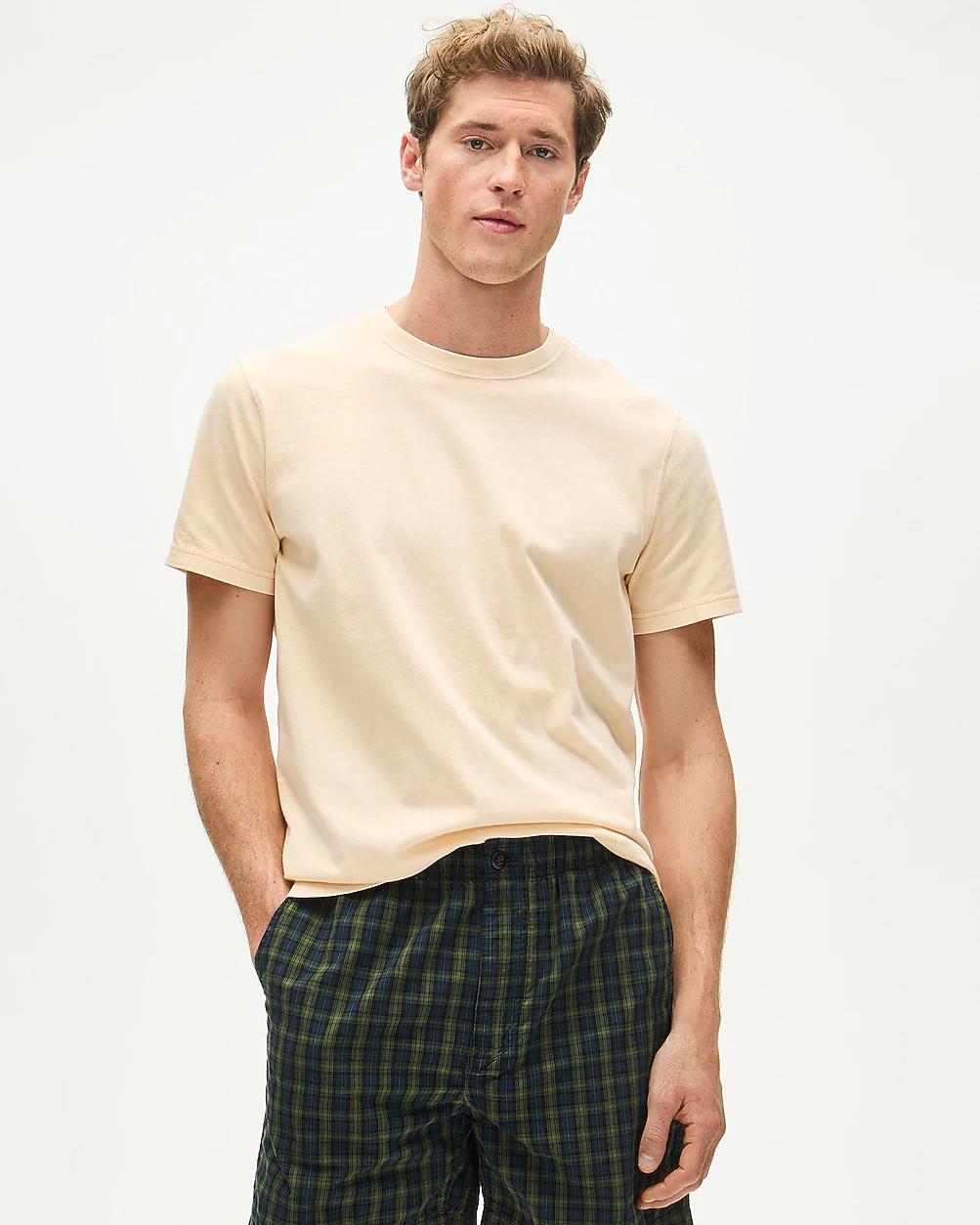 Vintage-wash cotton T-shirt with contrast stitching by J.CREW