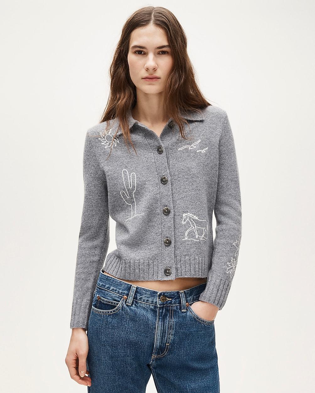 Vintage wool cardigan in western print by J.CREW
