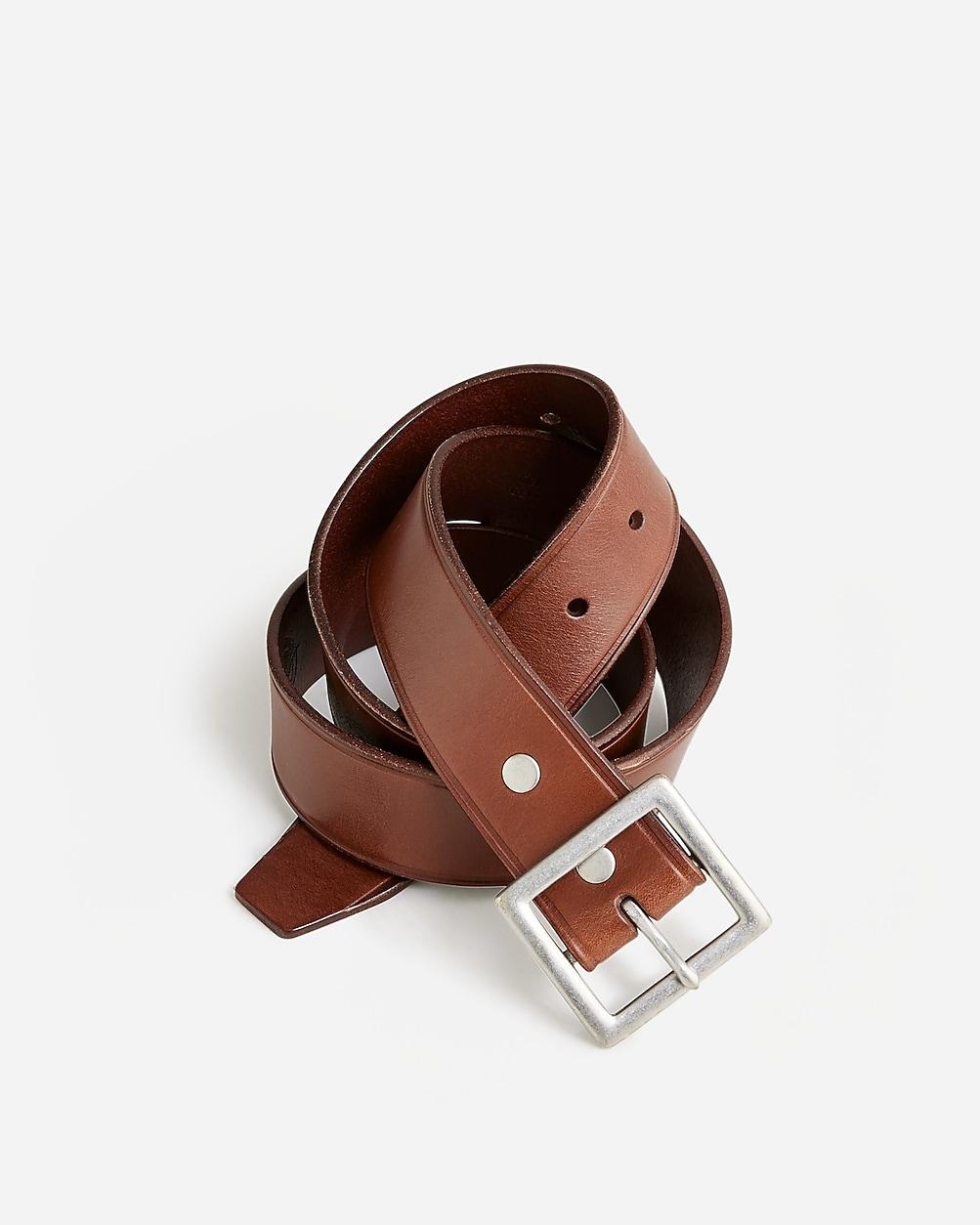 Wallace & Barnes Italian leather belt with square brass buckle by J.CREW