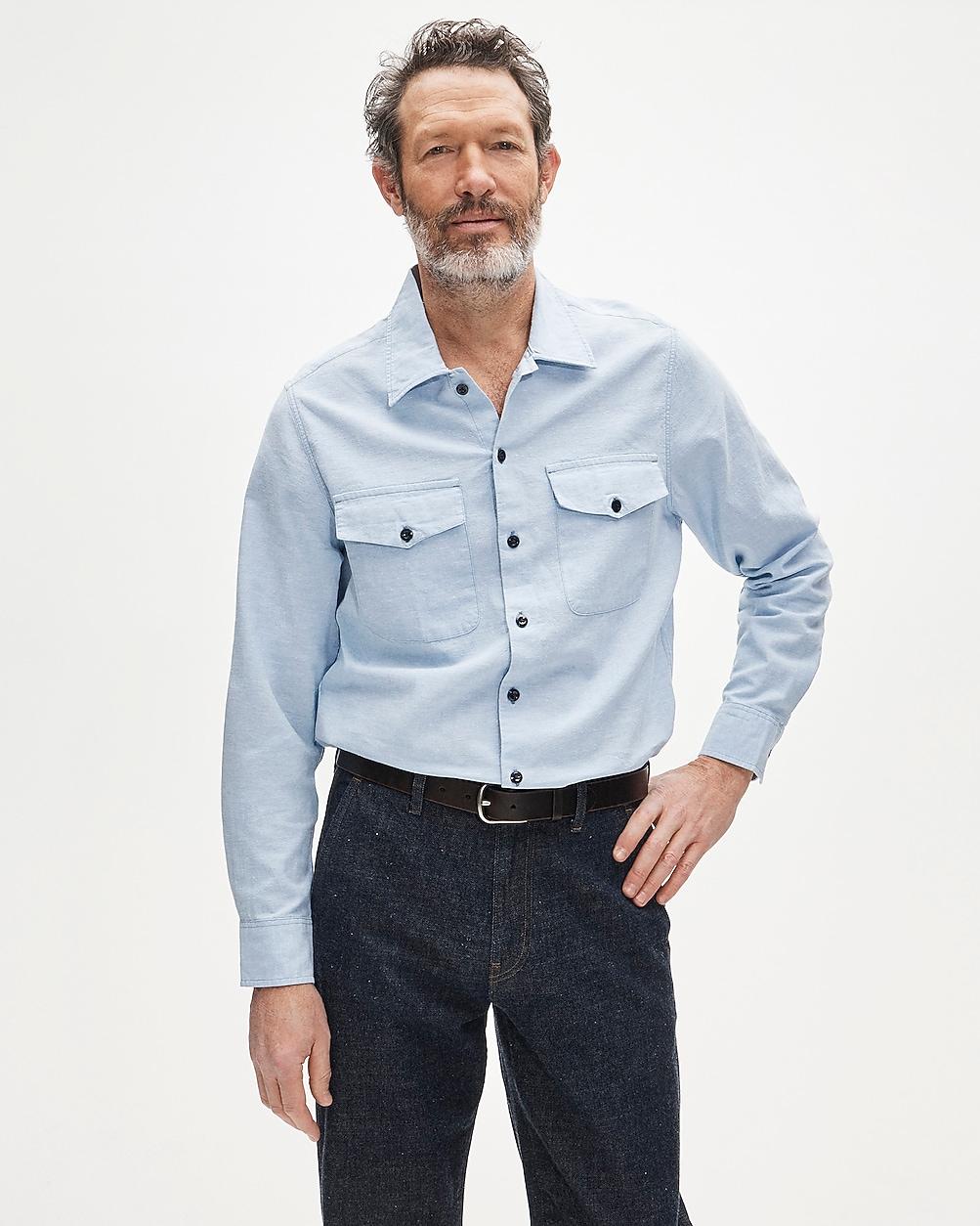 Wallace & Barnes chambray workshirt in hemp-cotton blend by J.CREW