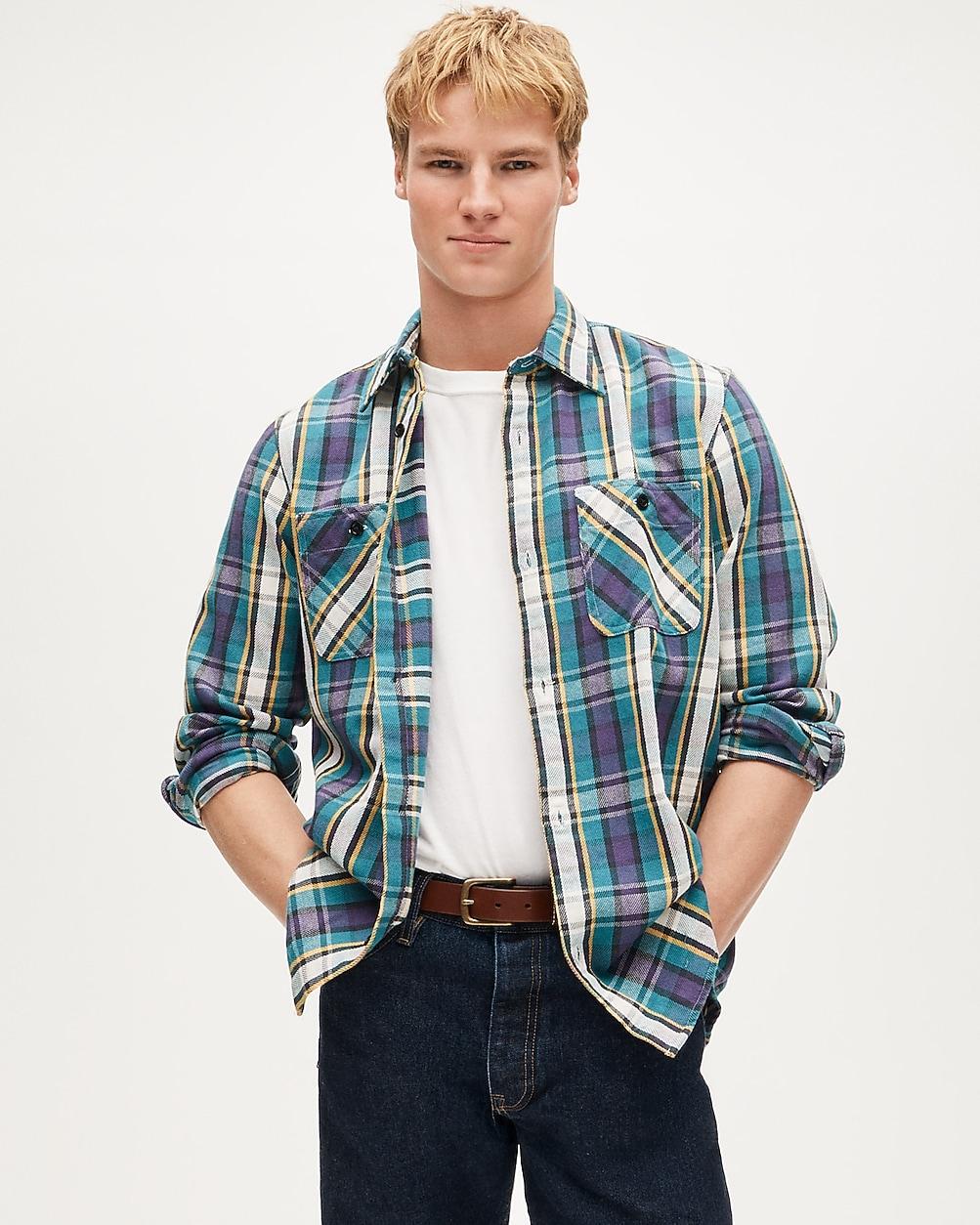 Wallace & Barnes cotton twill workshirt in plaid by J.CREW