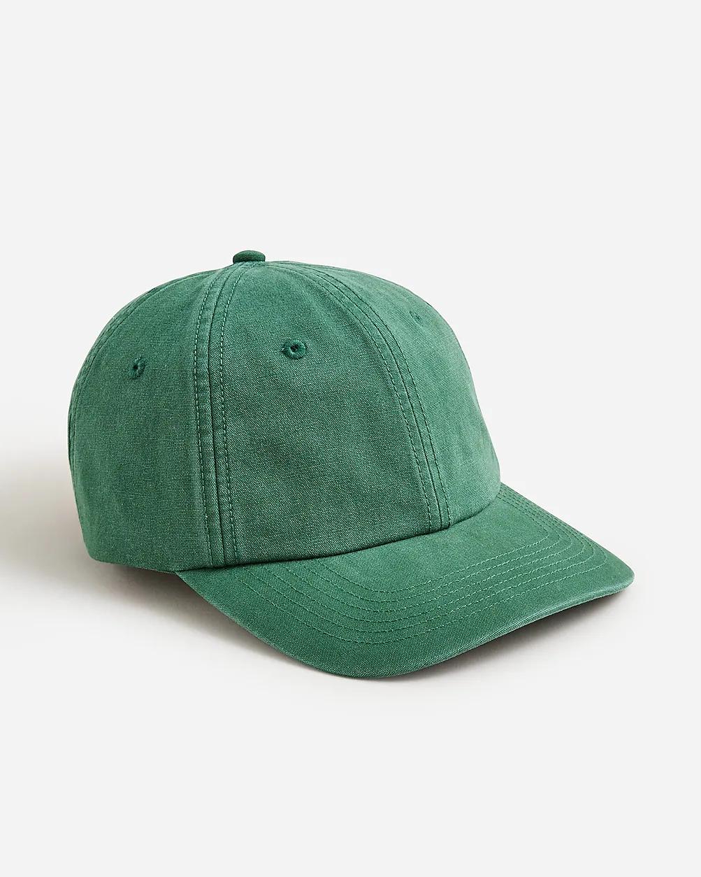 Washed canvas baseball cap by J.CREW