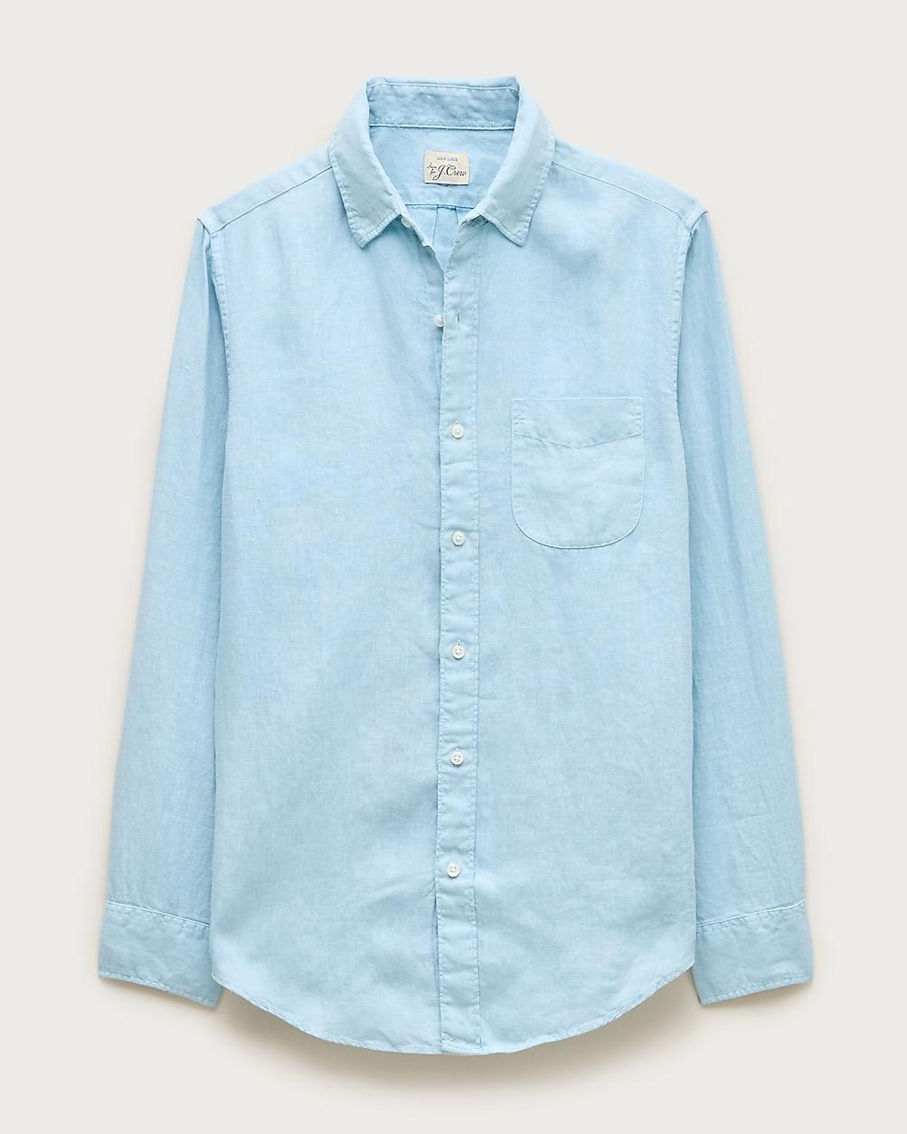 Washed linen shirt with point collar by J.CREW