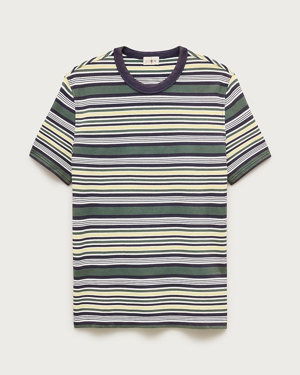 Washed piqué T-shirt in stripe by J.CREW