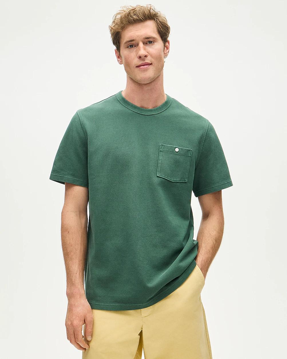 Washed piqué pocket T-shirt by J.CREW