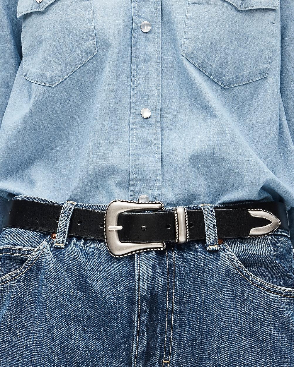 Western buckle belt in Italian leather by J.CREW