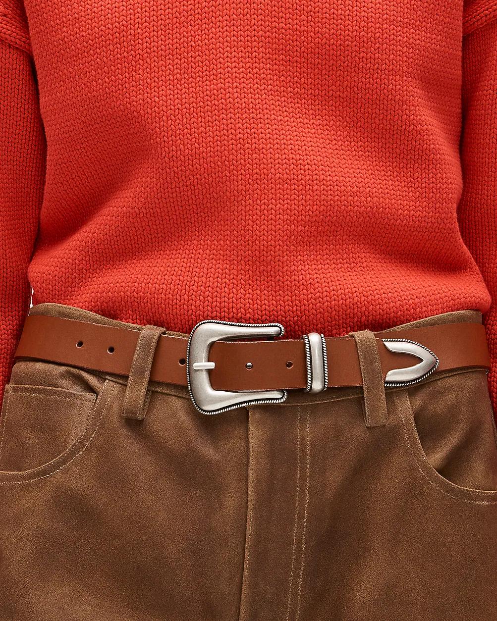 Western buckle belt in Italian leather by J.CREW