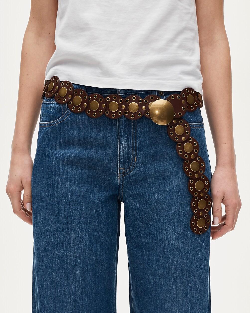 Western round belt in leather by J.CREW