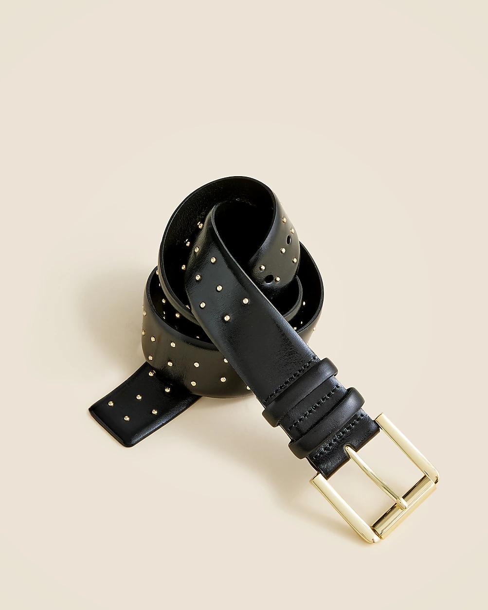 Wide belt in studded Italian leather by J.CREW