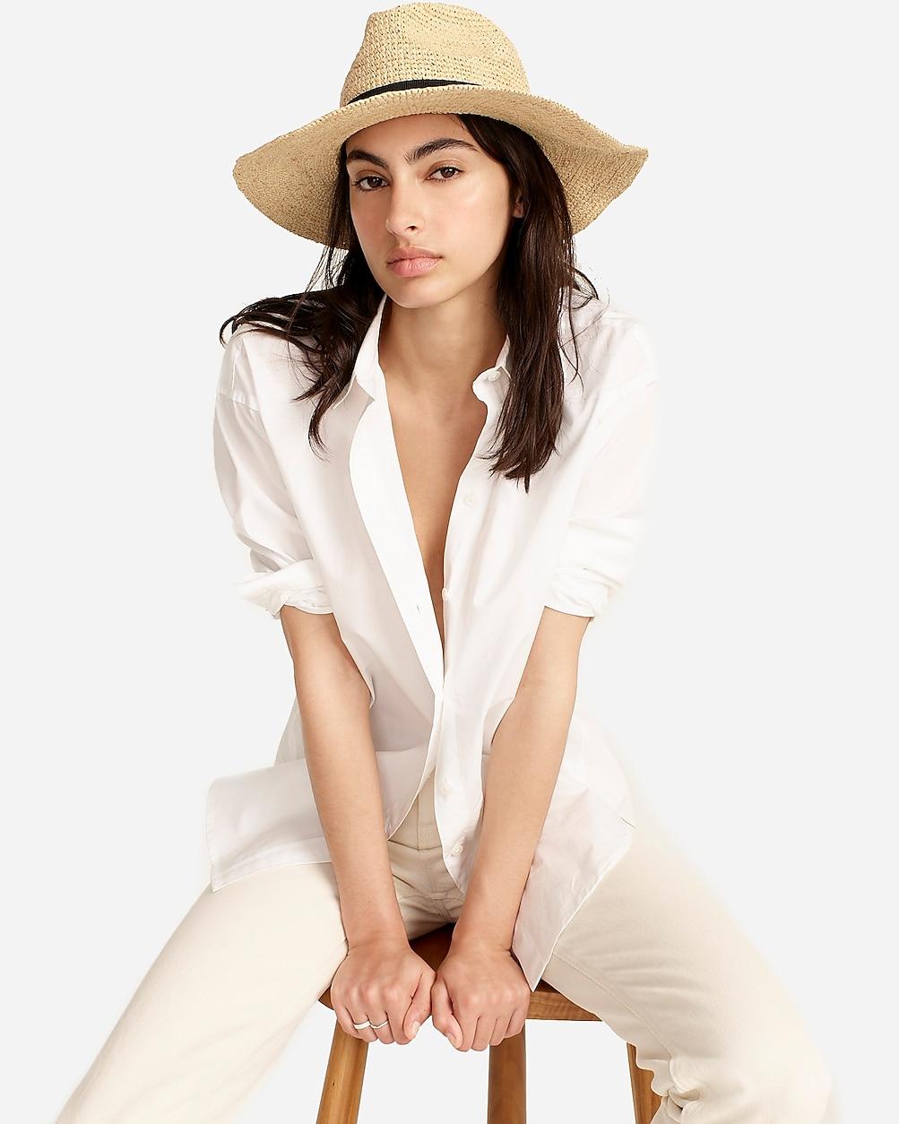 Wide-brim packable straw hat by J.CREW