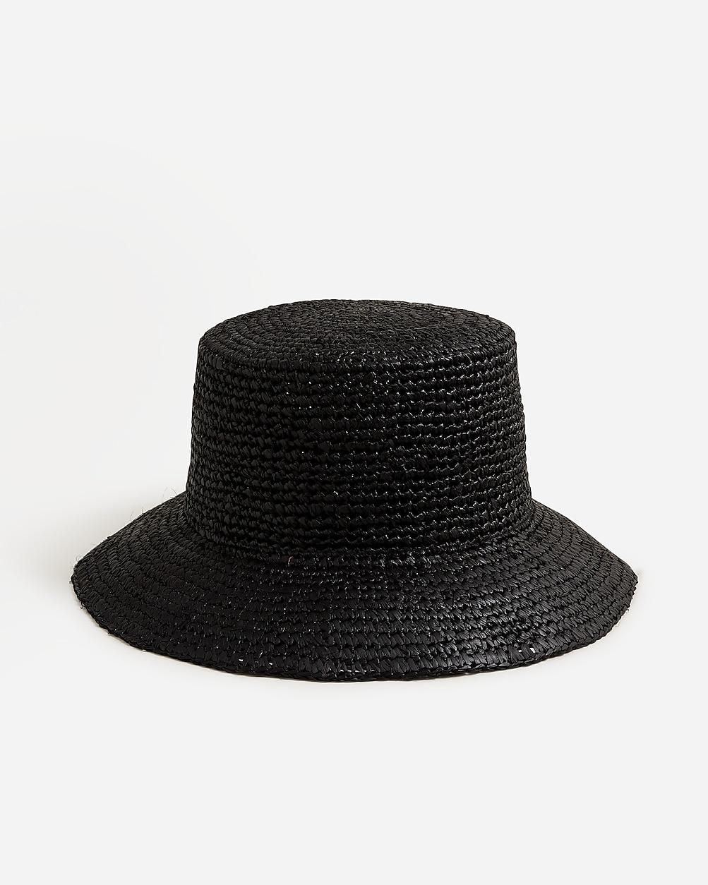 Wide-brim raffia bucket hat by J.CREW