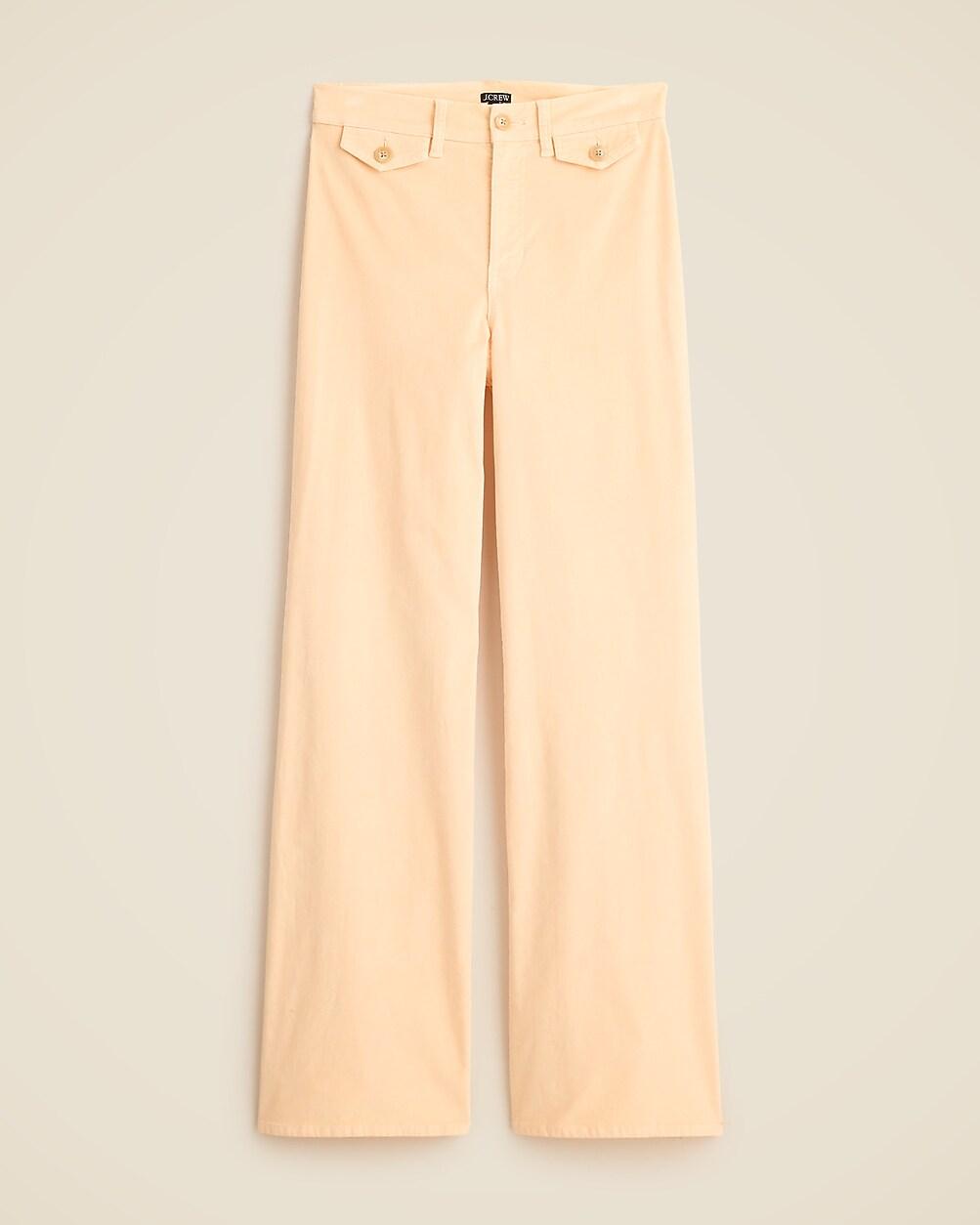 Wide-leg trouser in washed velvet by J.CREW