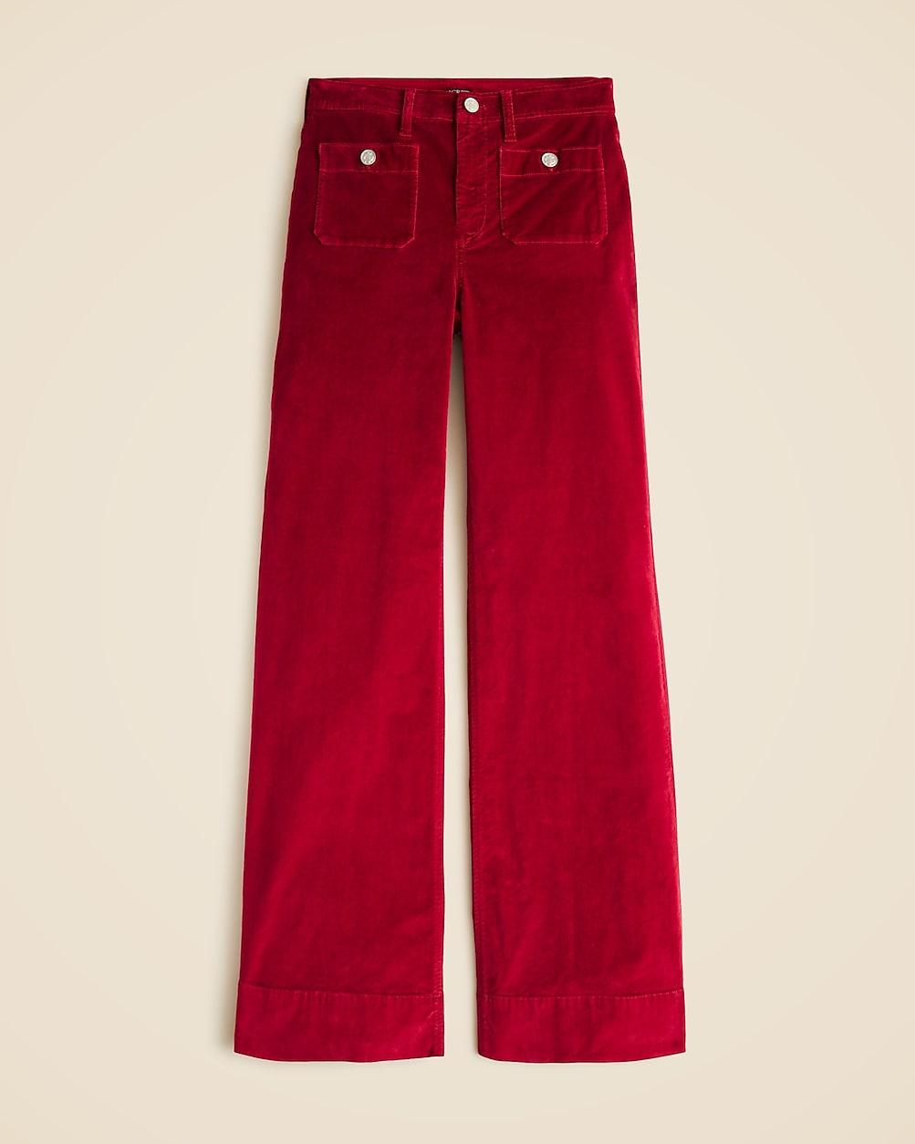Wide-leg velvet Sailor trouser by J.CREW