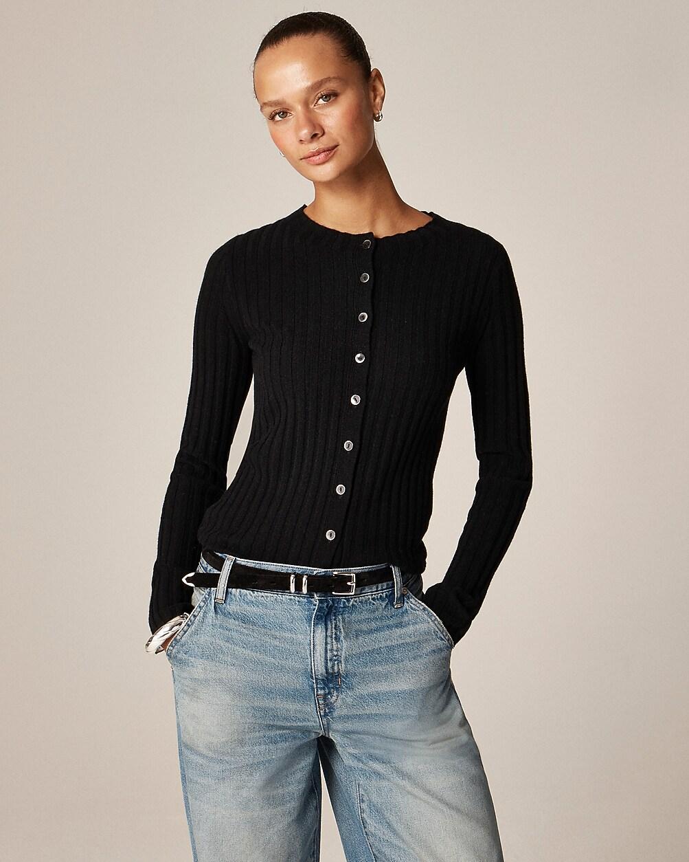 Wide-rib cashmere cardigan by J.CREW