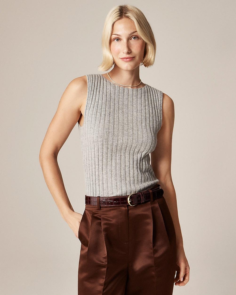 Wide-rib cashmere sweater shell by J.CREW
