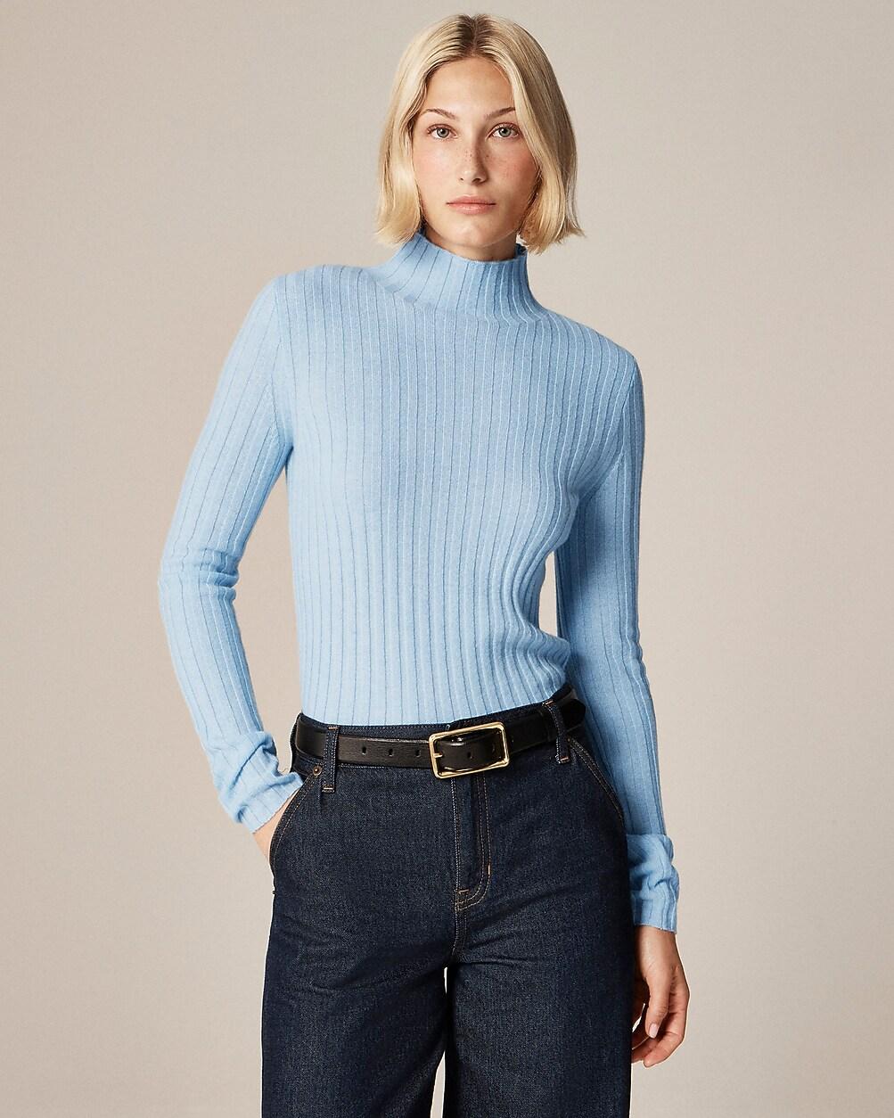 Wide-rib cashmere turtleneck sweater by J.CREW
