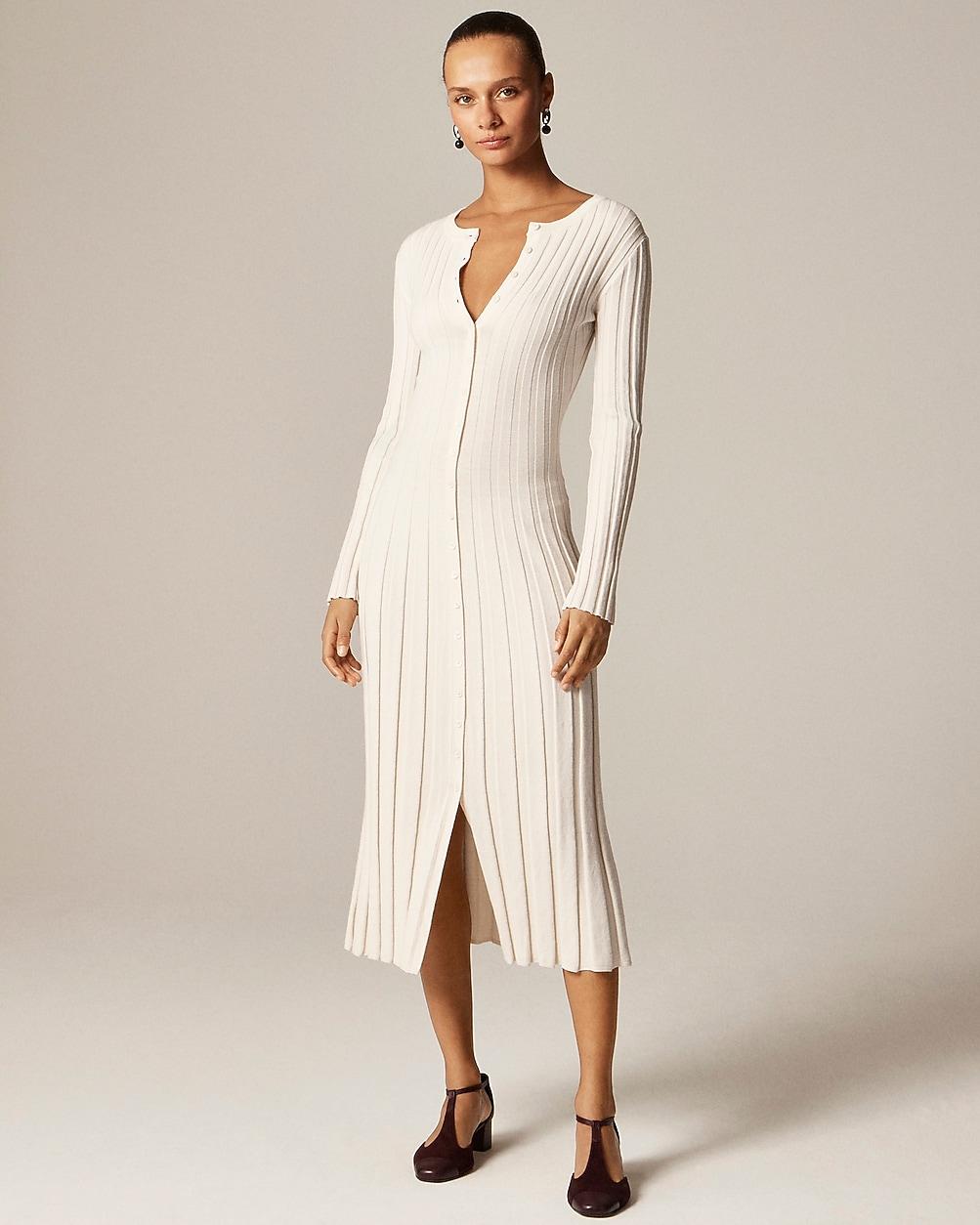 Wide-rib sweater-dress in merino wool blend by J.CREW