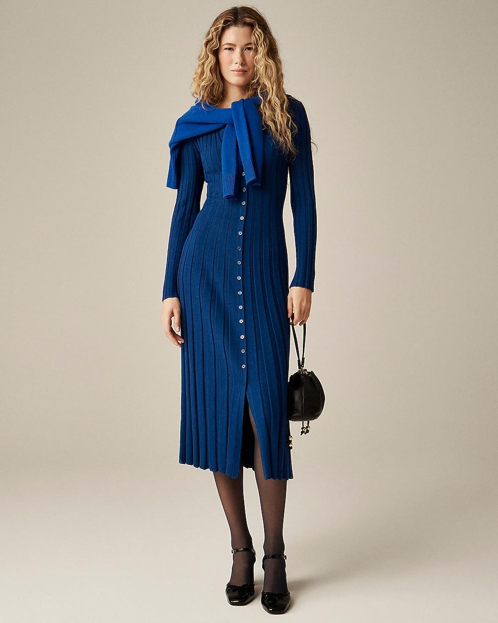 Wide-rib sweater-dress in merino wool blend by J.CREW
