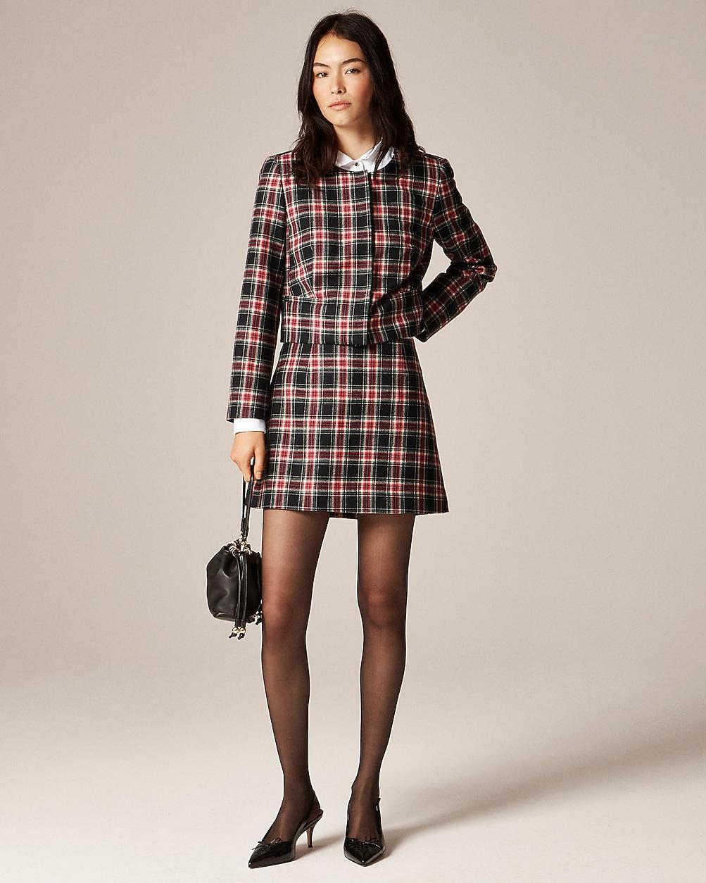 Wool-blend mini skirt in Stewart tartan by J.CREW