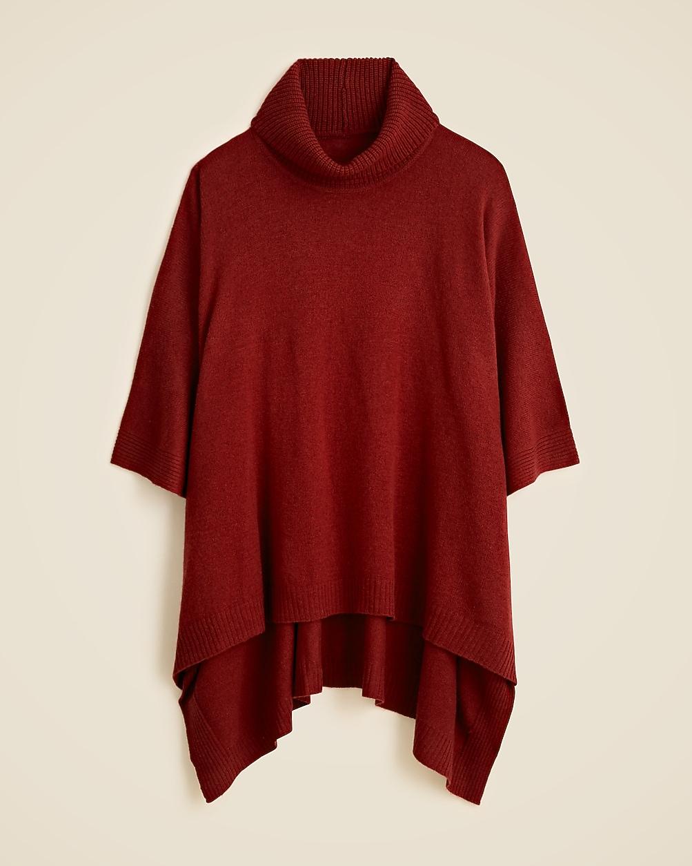 Wool-cashmere blend turtleneck poncho by J.CREW
