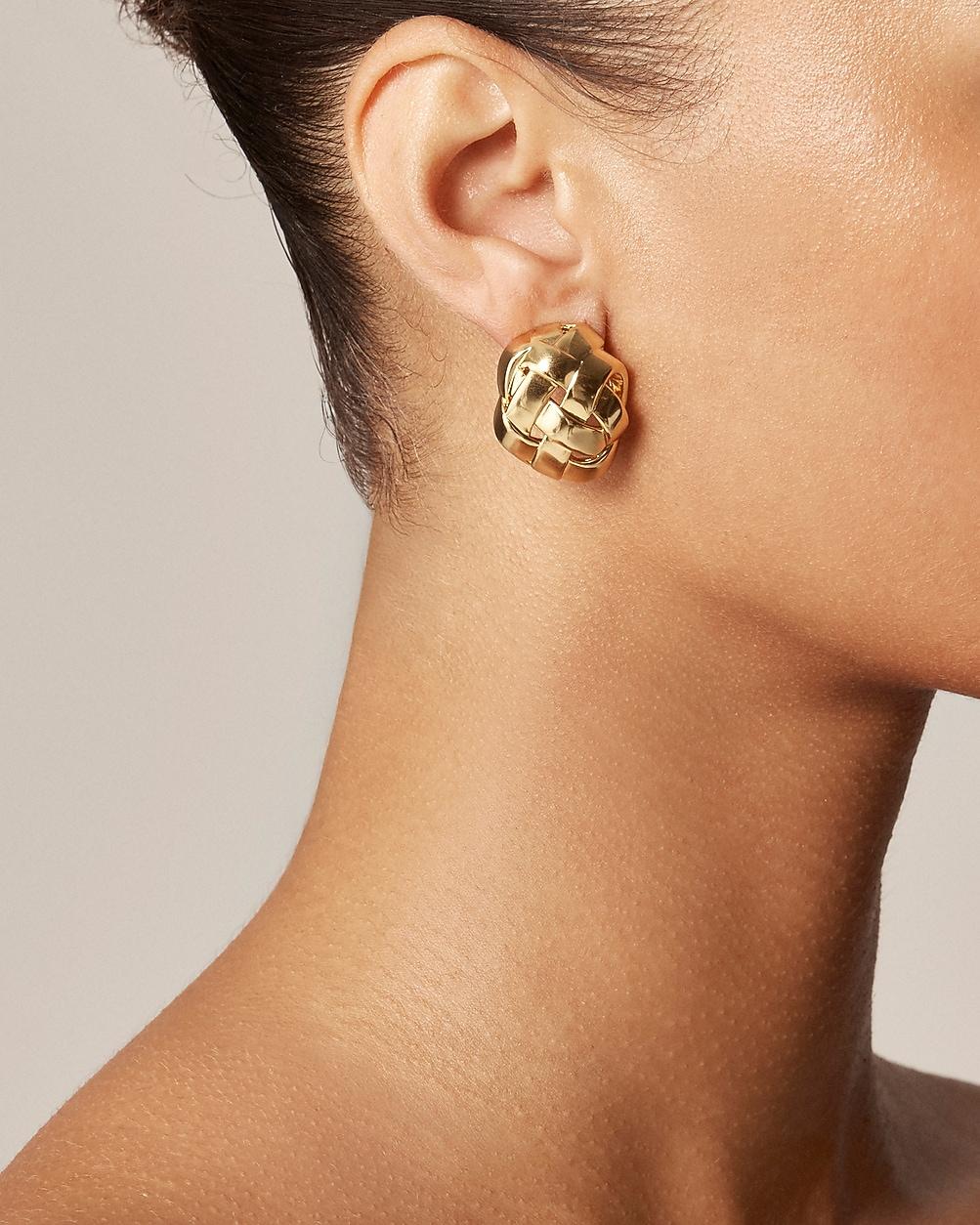 Woven button earrings by J.CREW