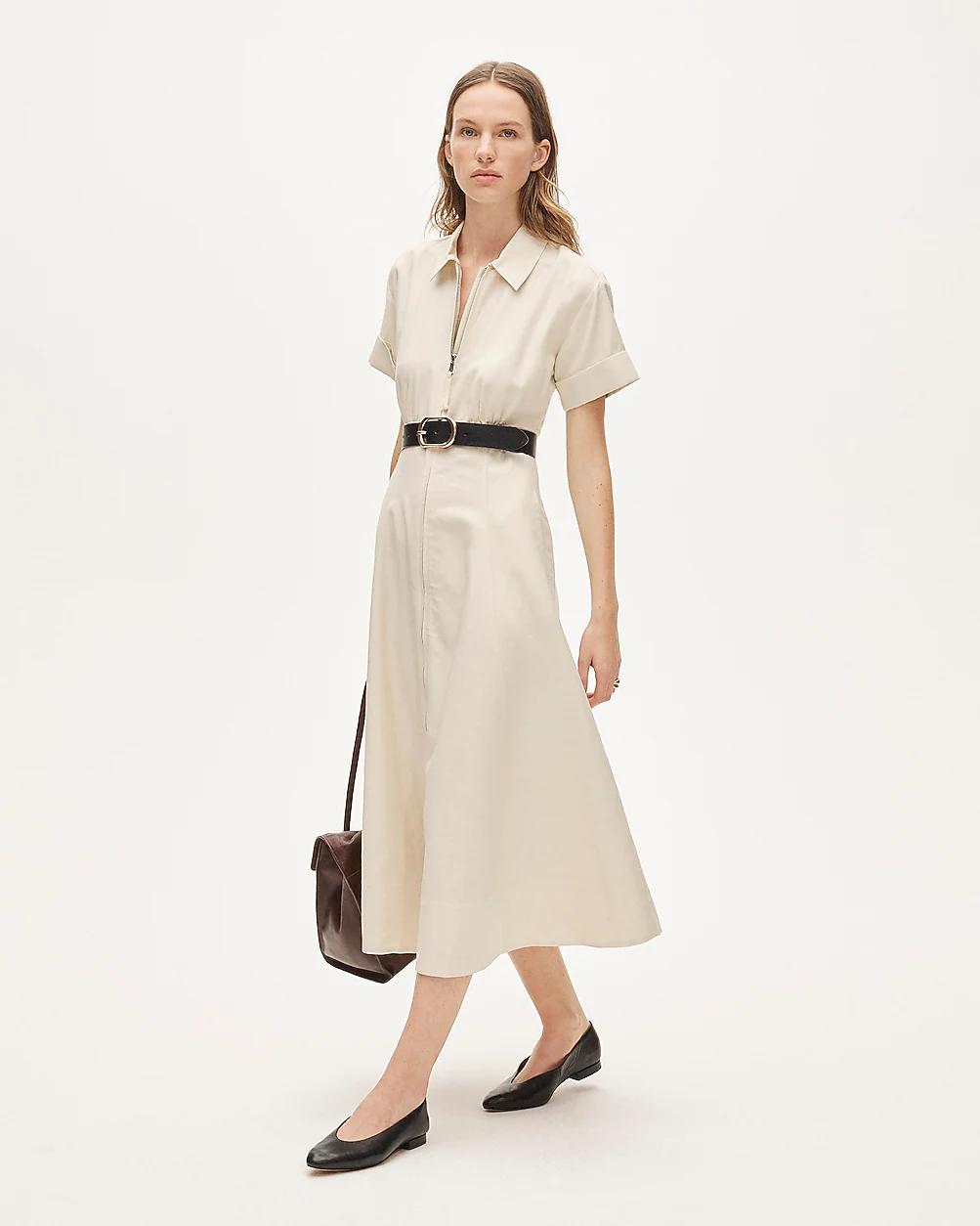Zip-up shirt-dress in Gramercy linen blend by J.CREW Zip-up shirt-dress in Gramercy linen blend by J.CREW