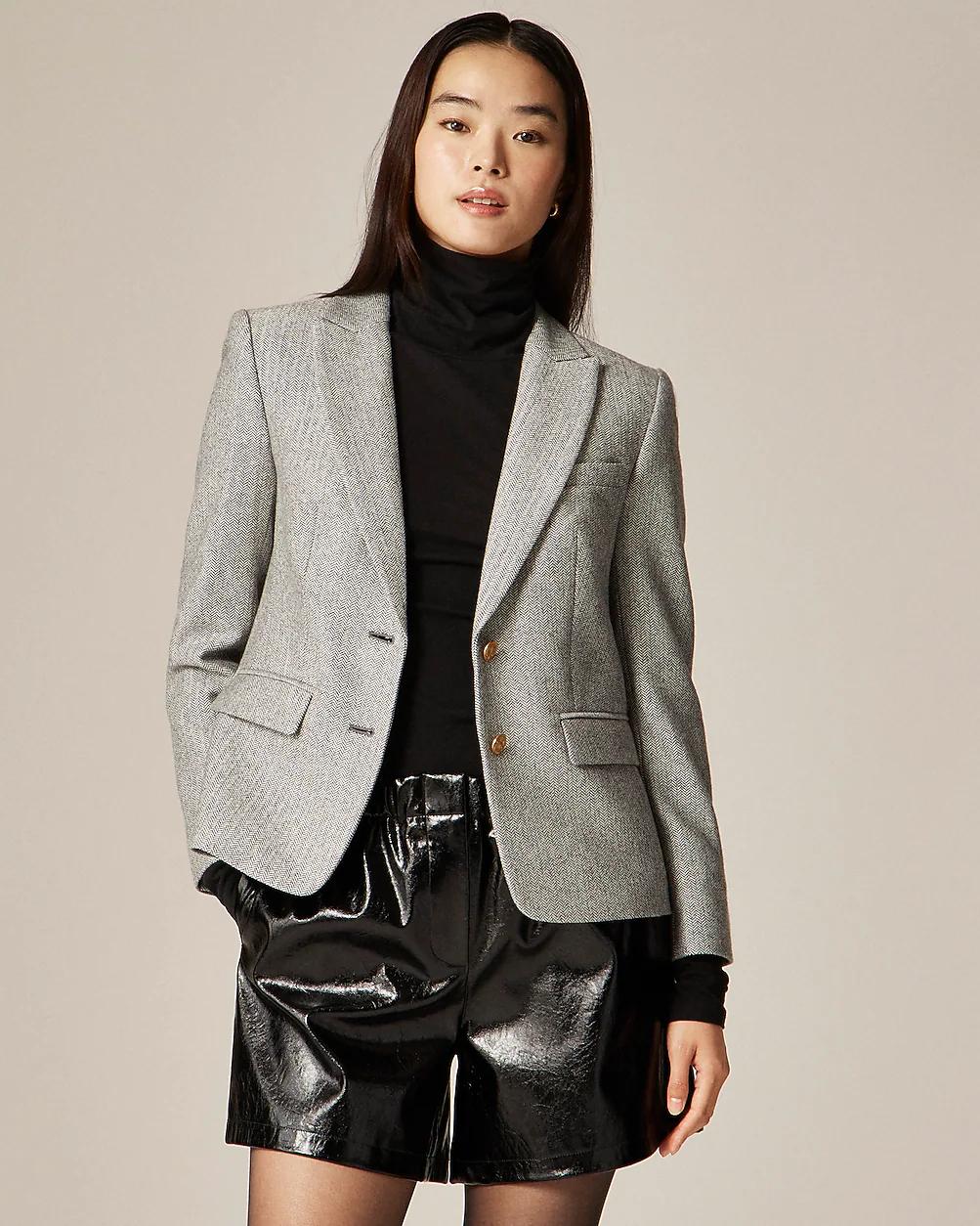 École blazer in herringbone wool blend by J.CREW