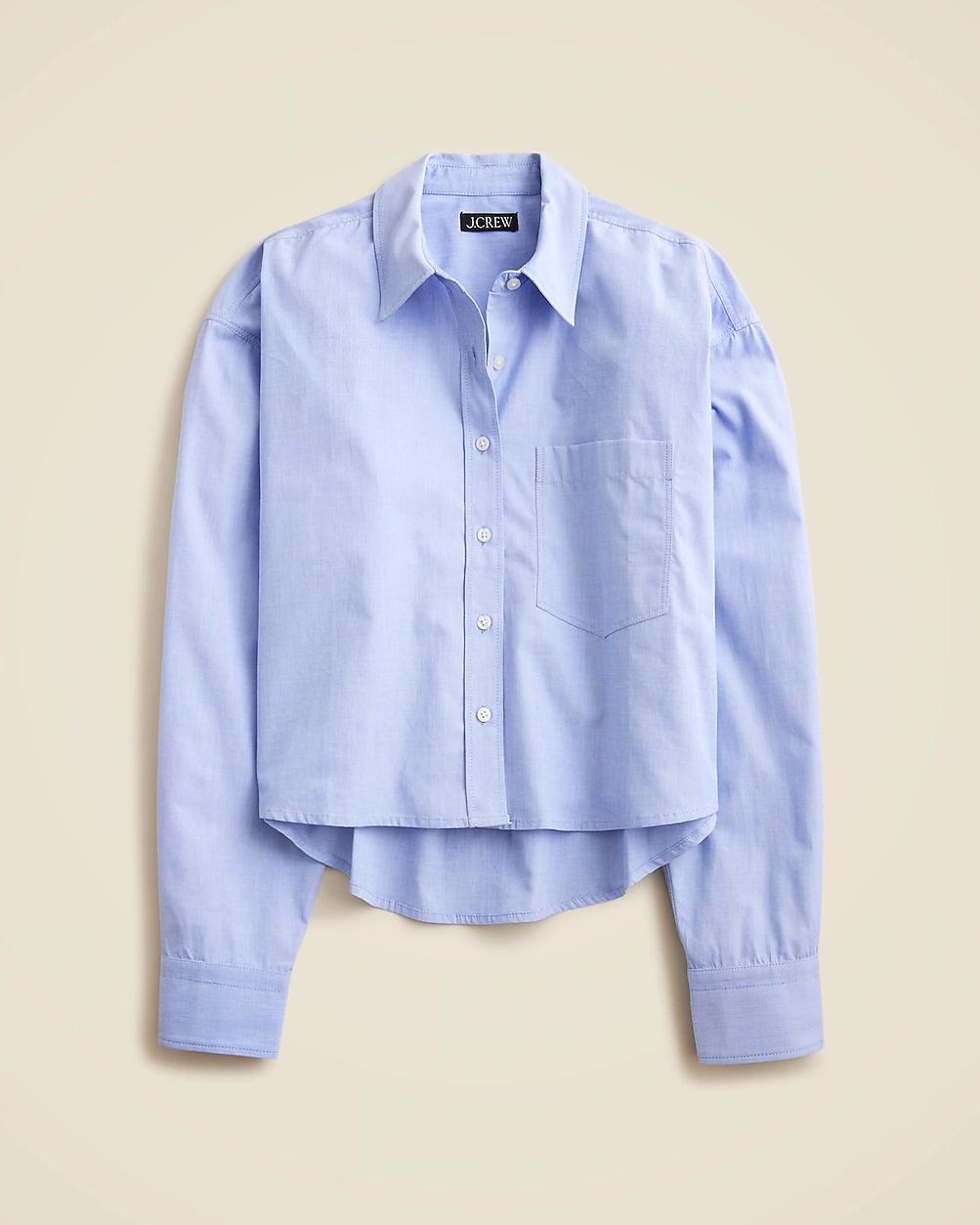 Étienne cropped button-up shirt in cotton poplin by J.CREW