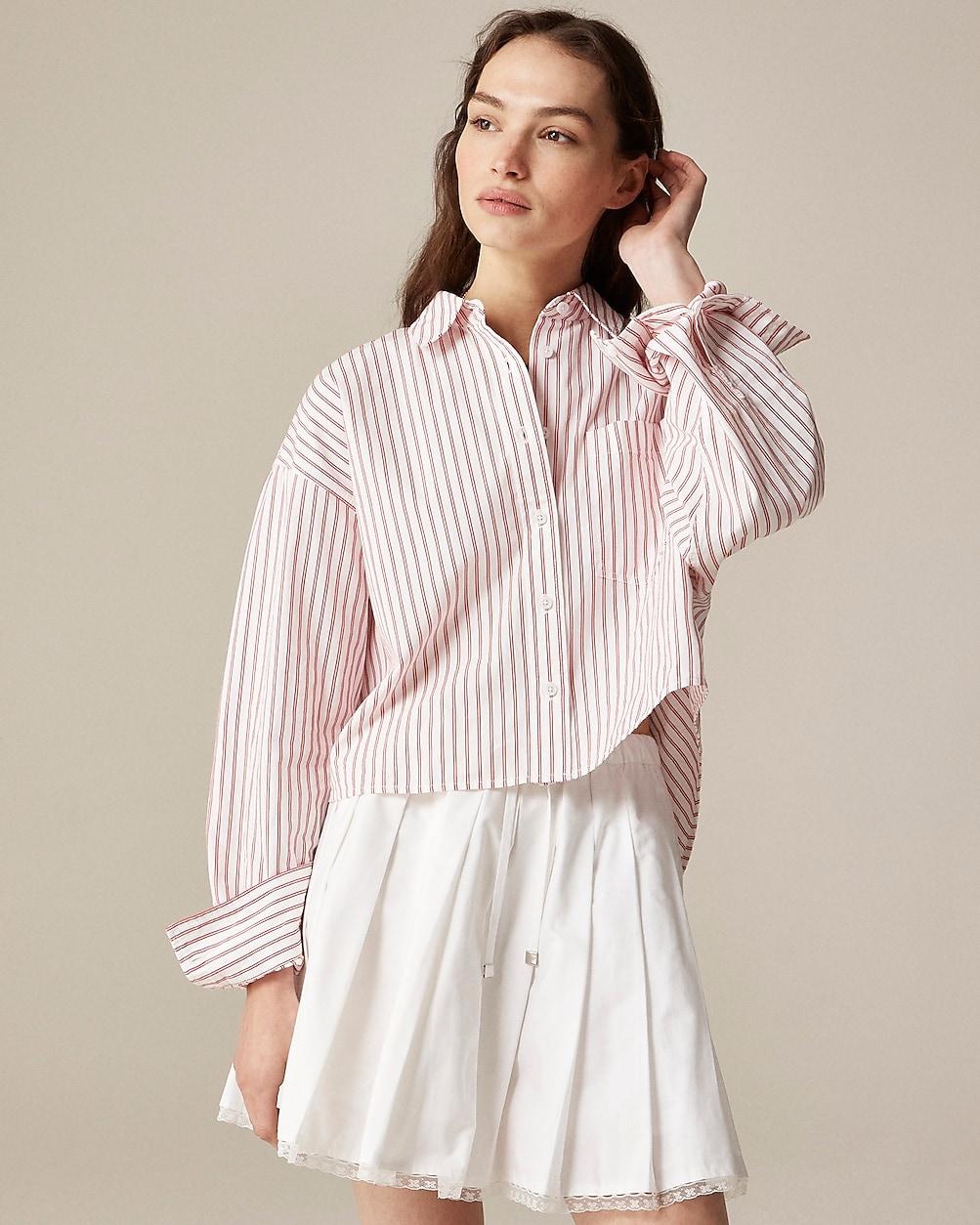 Étienne cropped button-up shirt in stripe by J.CREW